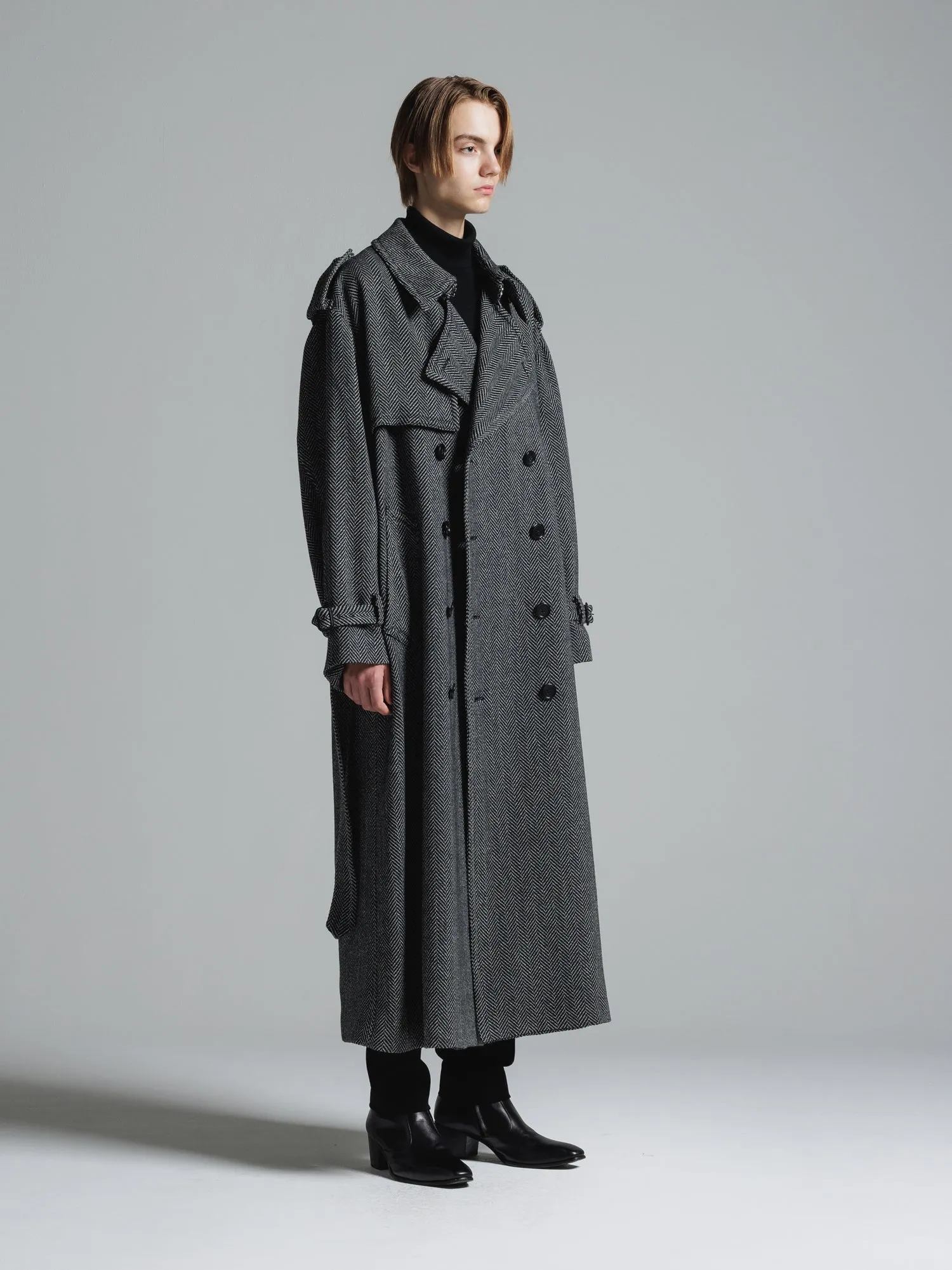 [予約商品] CERRUTI TWEED OVERSIZED MAXI TRENCH COAT [2025A/W]