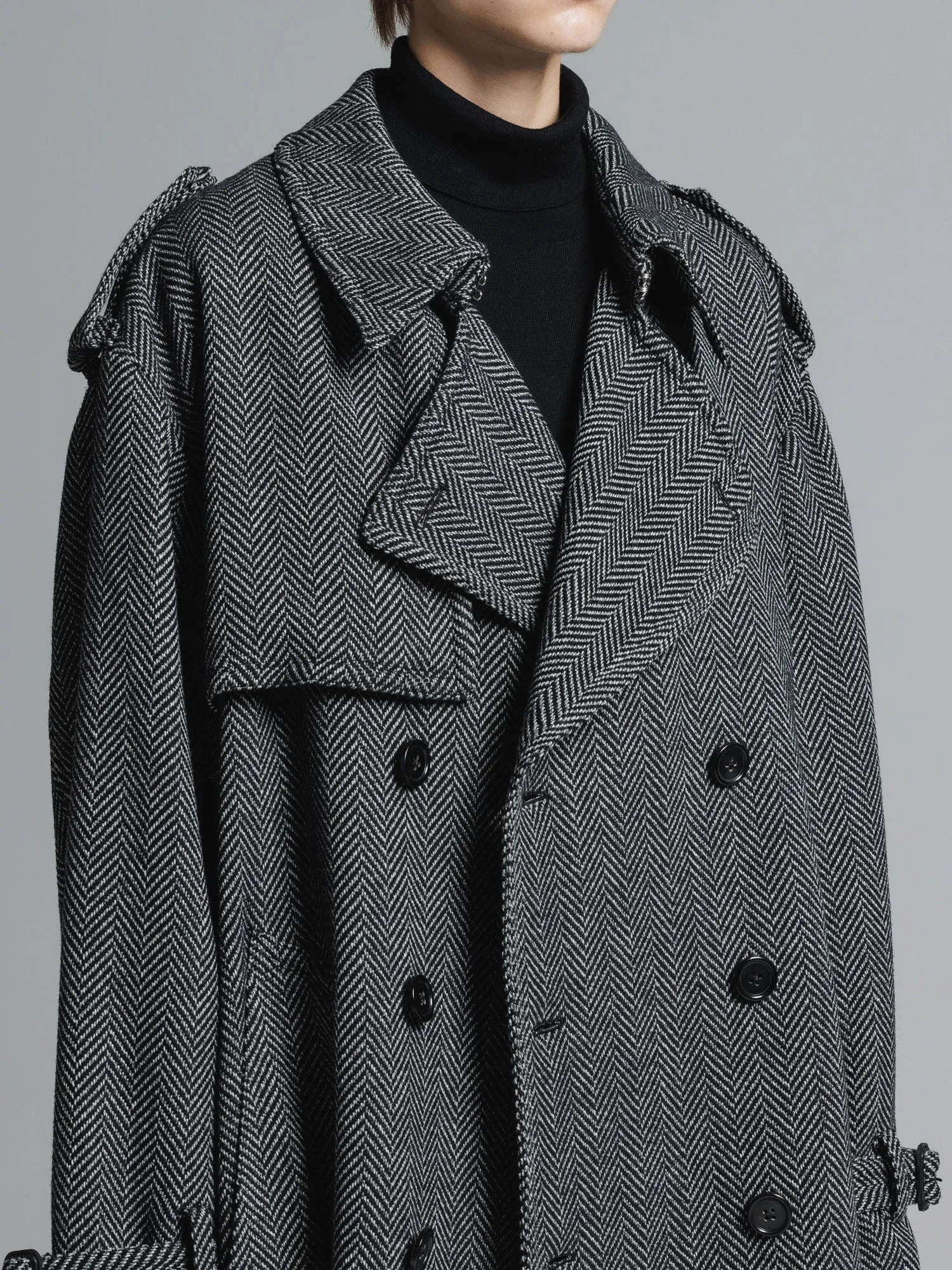 [予約商品] CERRUTI TWEED OVERSIZED MAXI TRENCH COAT [2025A/W]