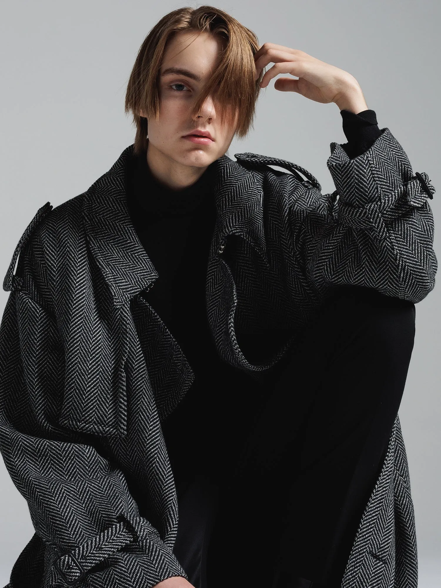 [予約商品] CERRUTI TWEED OVERSIZED MAXI TRENCH COAT [2025A/W]
