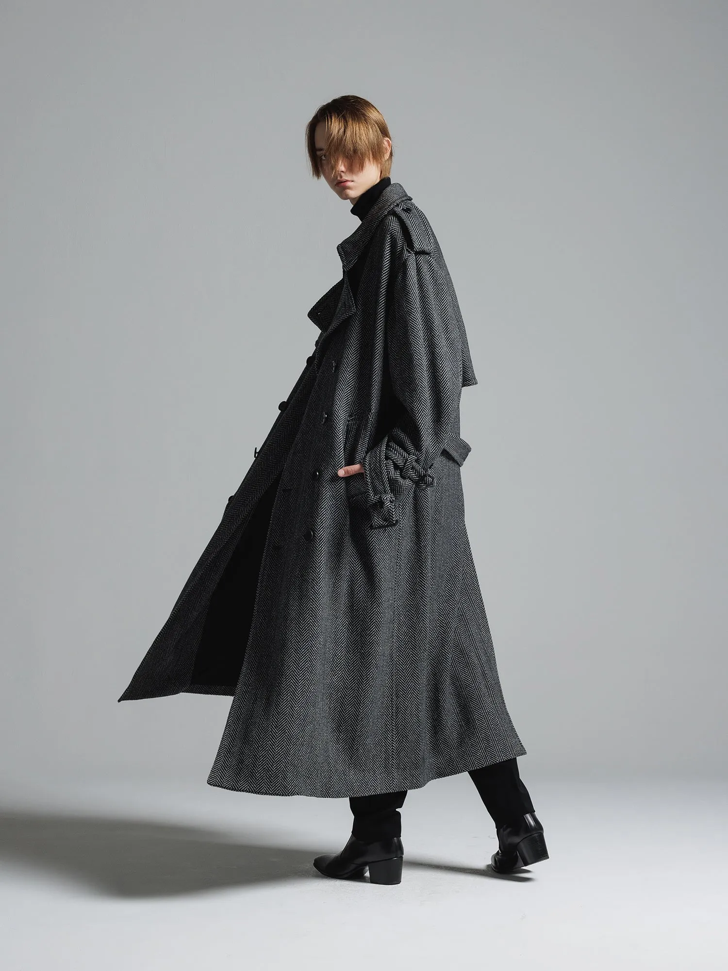 [予約商品] CERRUTI TWEED OVERSIZED MAXI TRENCH COAT [2025A/W]