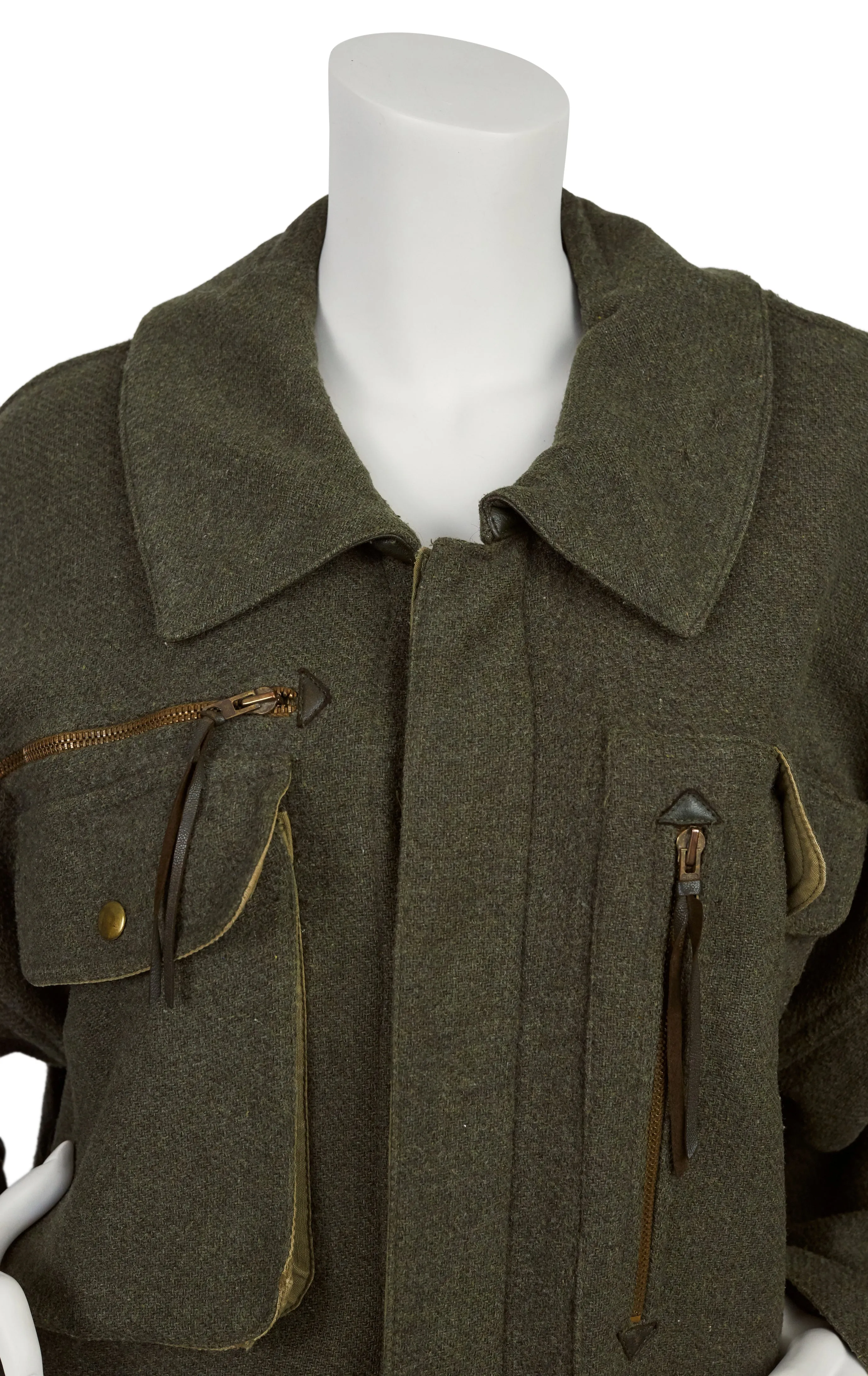 1970s Ko and Co Long Green Wool Hunting Coat