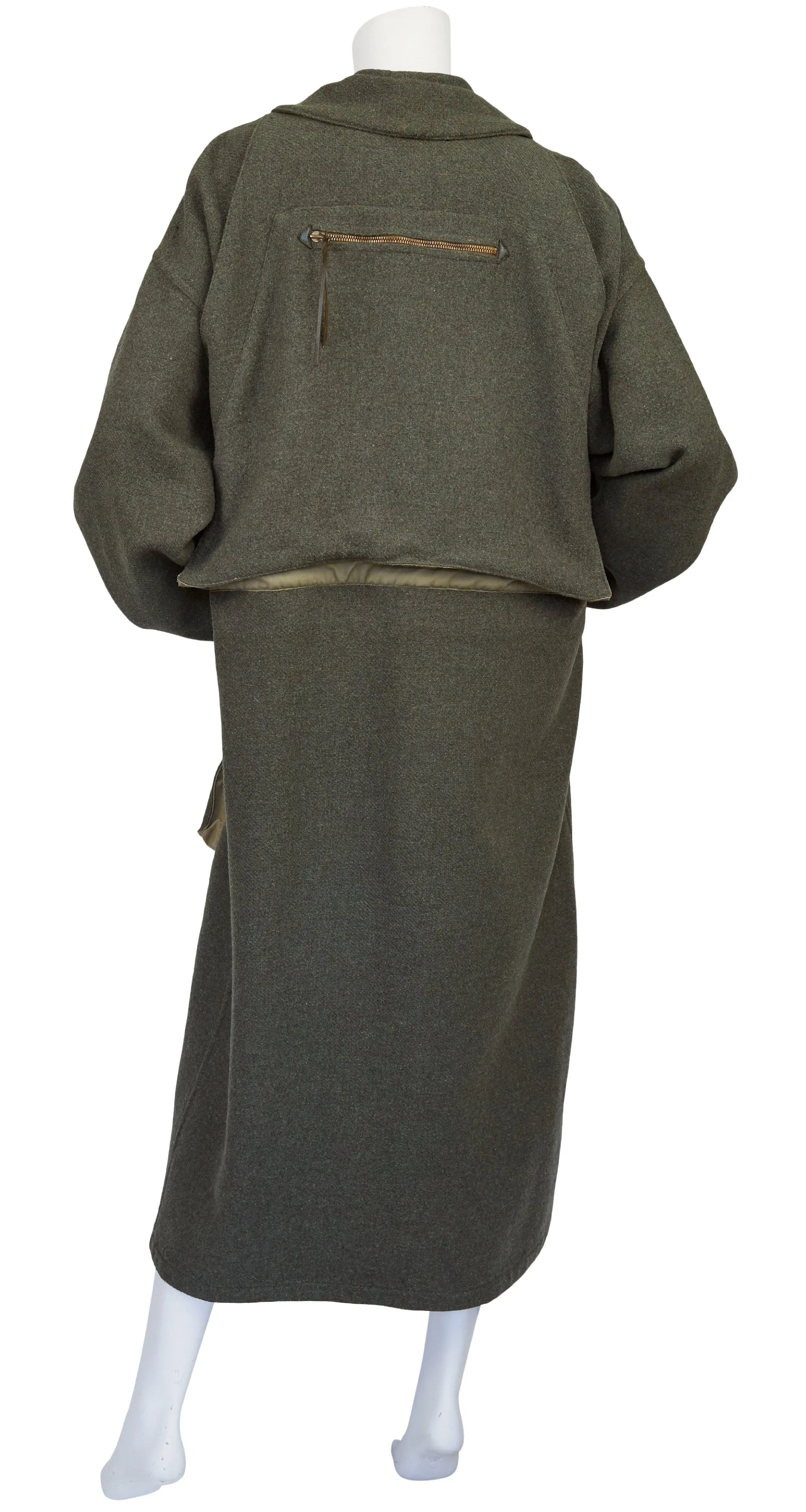 1970s Ko and Co Long Green Wool Hunting Coat