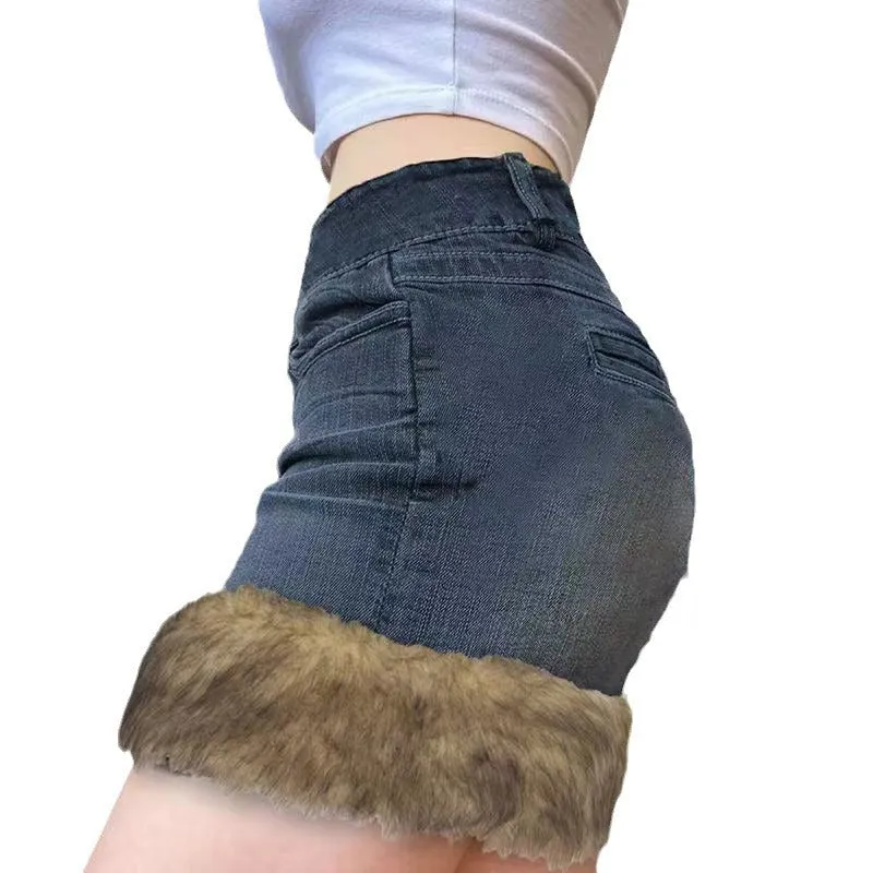 Aiertu y2k outfits Fashion Ins Style Frayed Edge Washing Denim Retro Short Skirt Personalized Fried Street All-Match Hot Girl Skirt