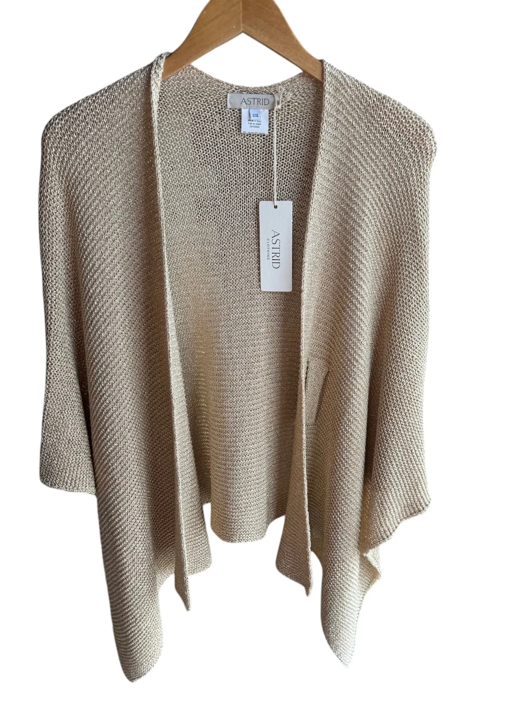 Astrid Gold Knit Poncho