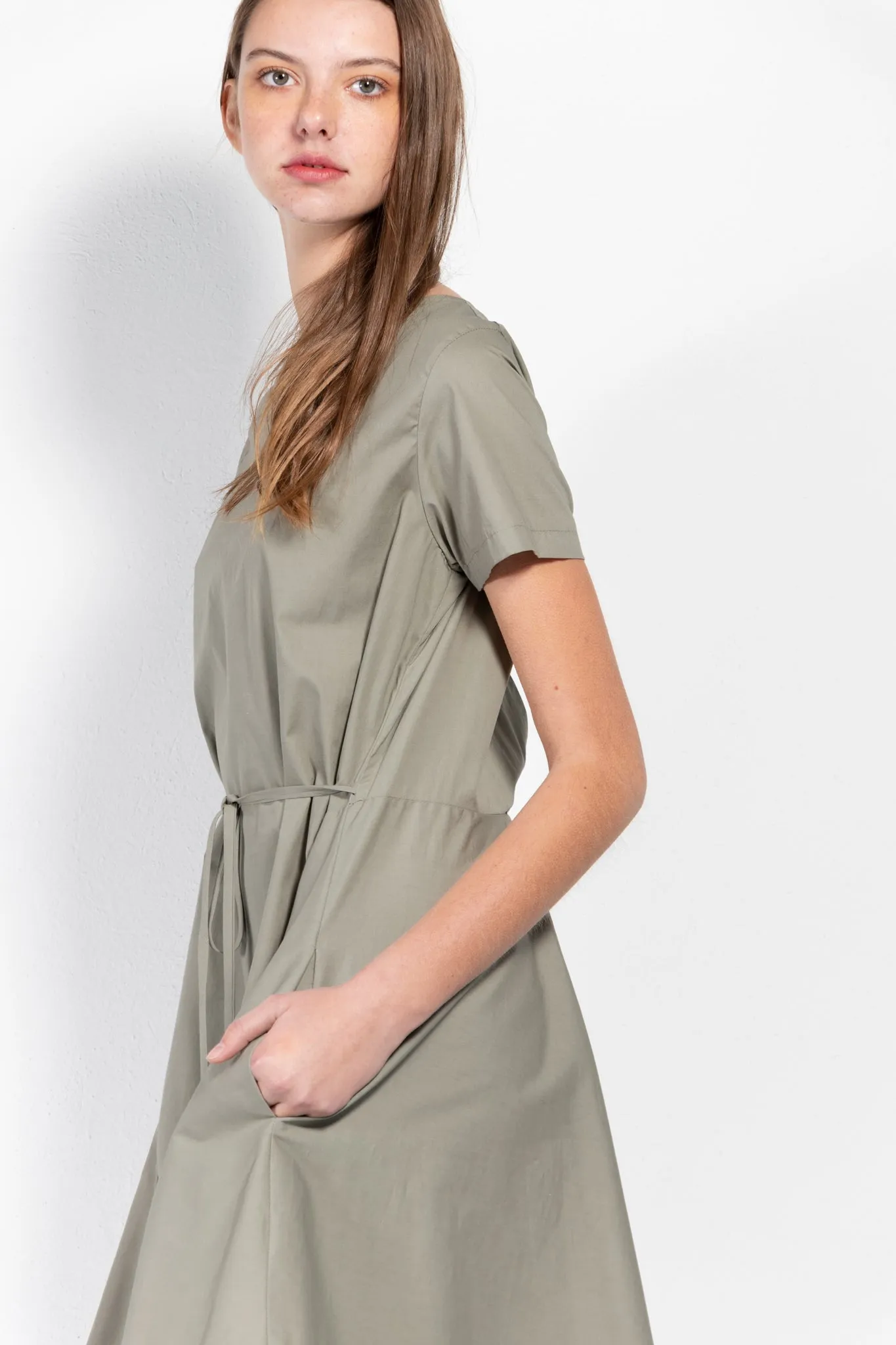 Bañador Open Back Pleated Cotton Dress