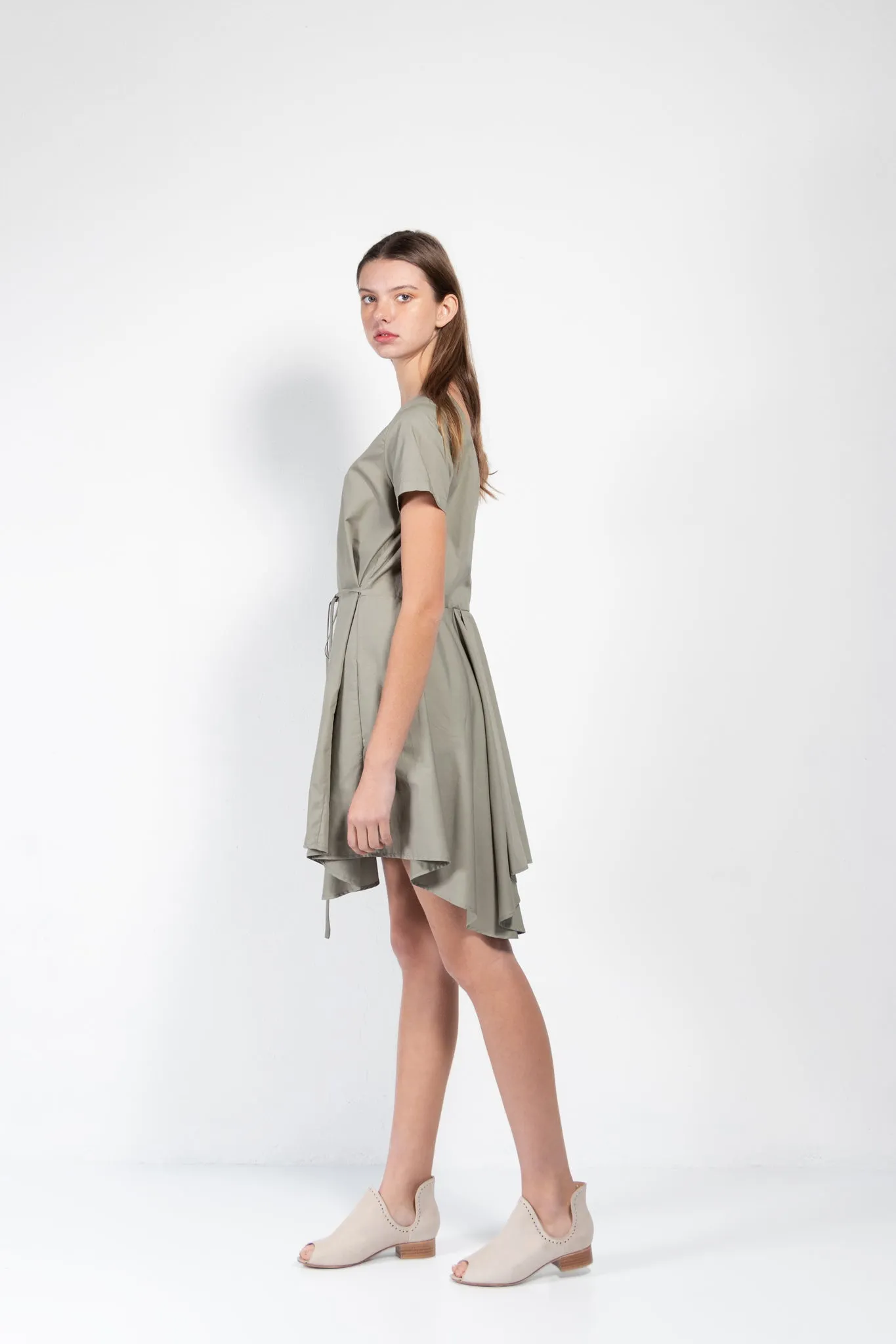 Bañador Open Back Pleated Cotton Dress