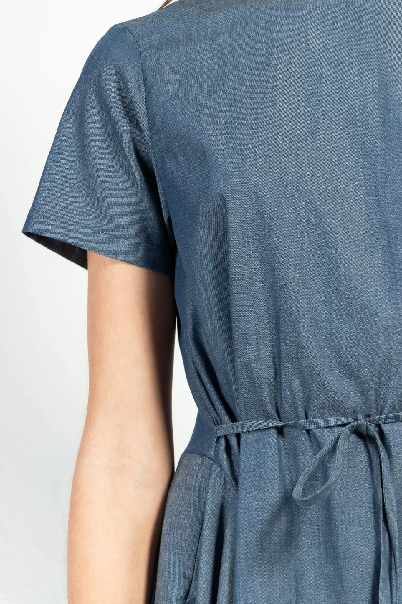Bañador Open Back Pleated Cotton Dress
