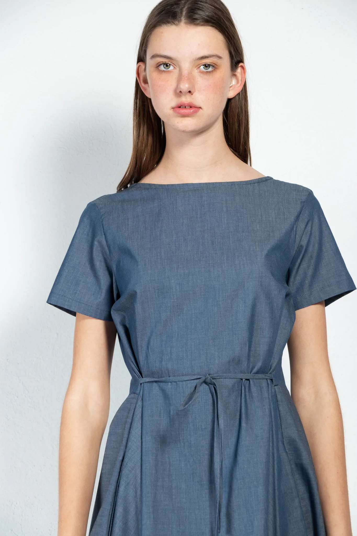 Bañador Open Back Pleated Cotton Dress