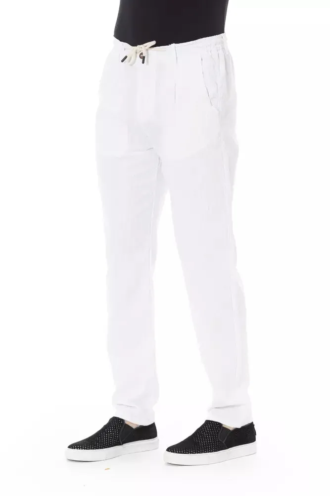 Baldinini Trend White Cotton Men's Chino Trouser
