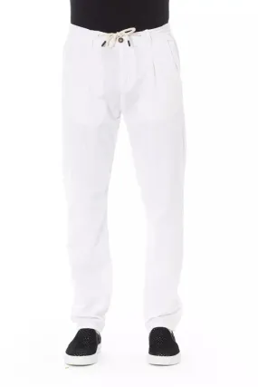 Baldinini Trend White Cotton Men's Chino Trouser