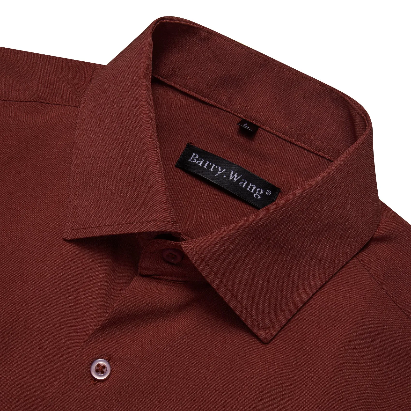 Barry.wang Maroon Solid Silk Shirt