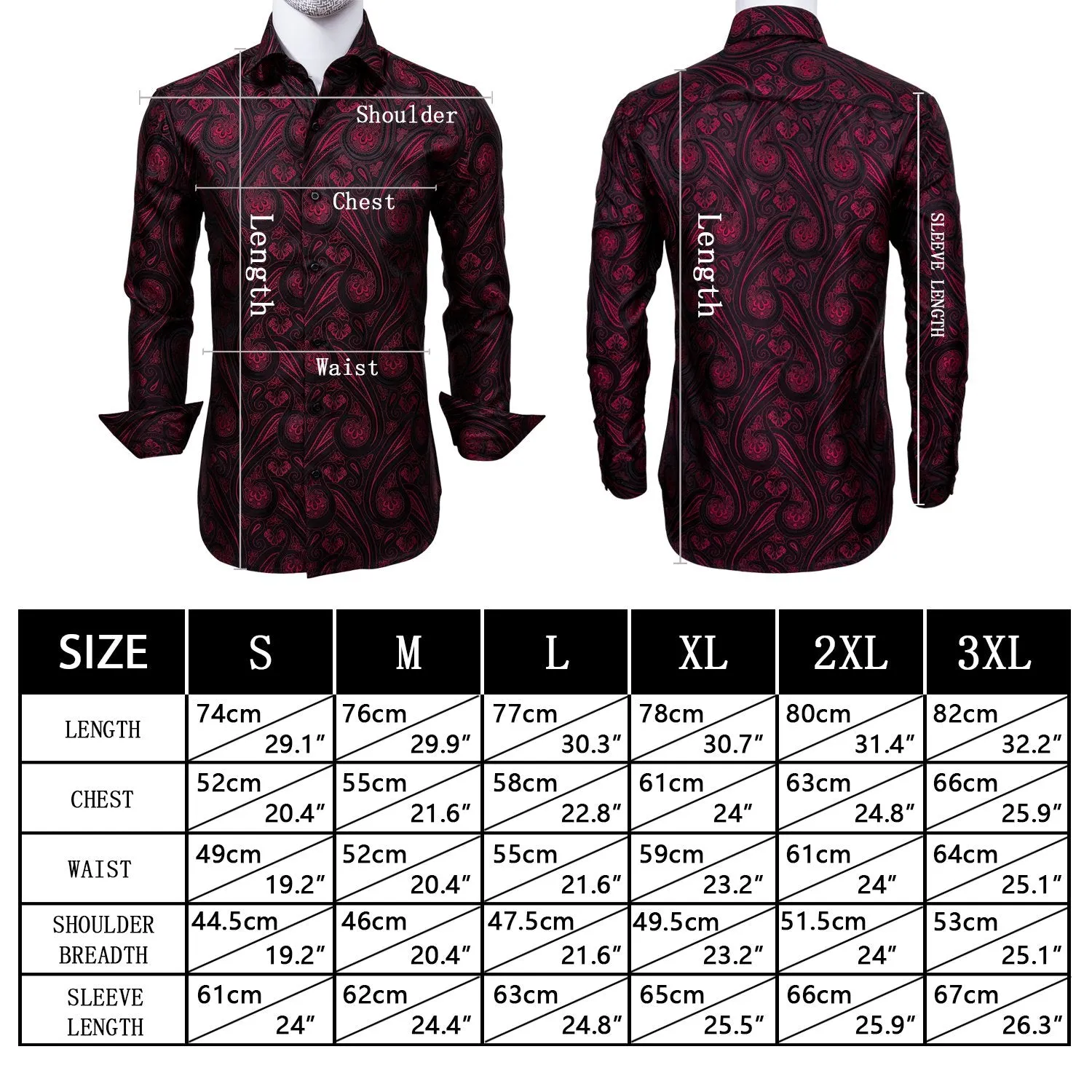 Barry.wang Men's Shirt Black Golden Floral Silk Floral Button Up Shirt