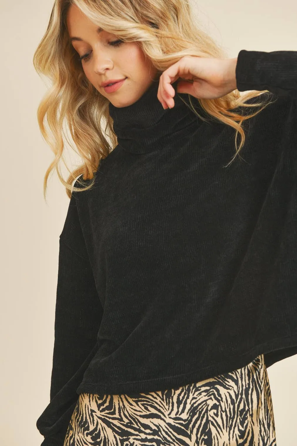 Black Be Gentle Chenille Sweater