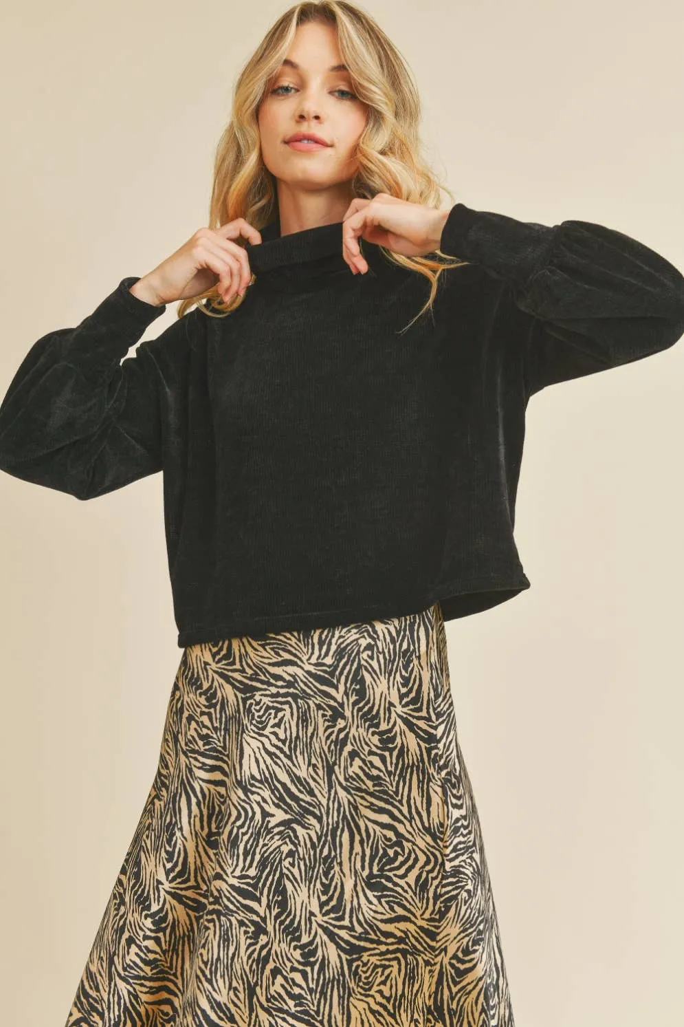 Black Be Gentle Chenille Sweater