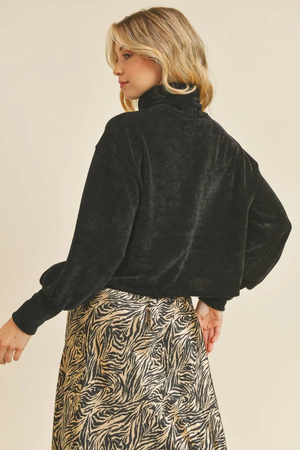 Black Be Gentle Chenille Sweater