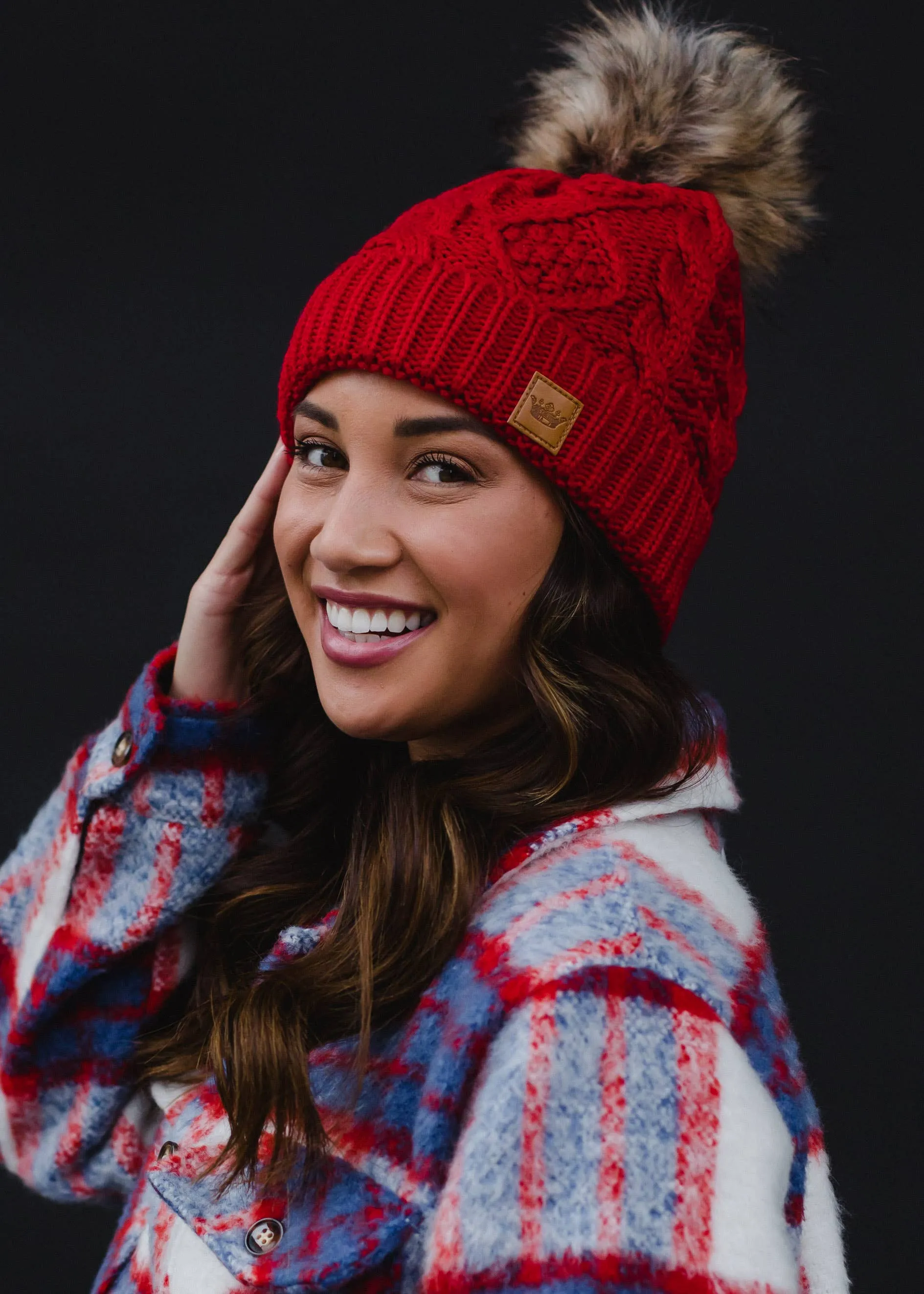 Cable Knit Pom Hat