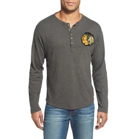Chicago Blackhawks - Chest Logo Primo Adult Henley Long Sleeve T-Shirt
