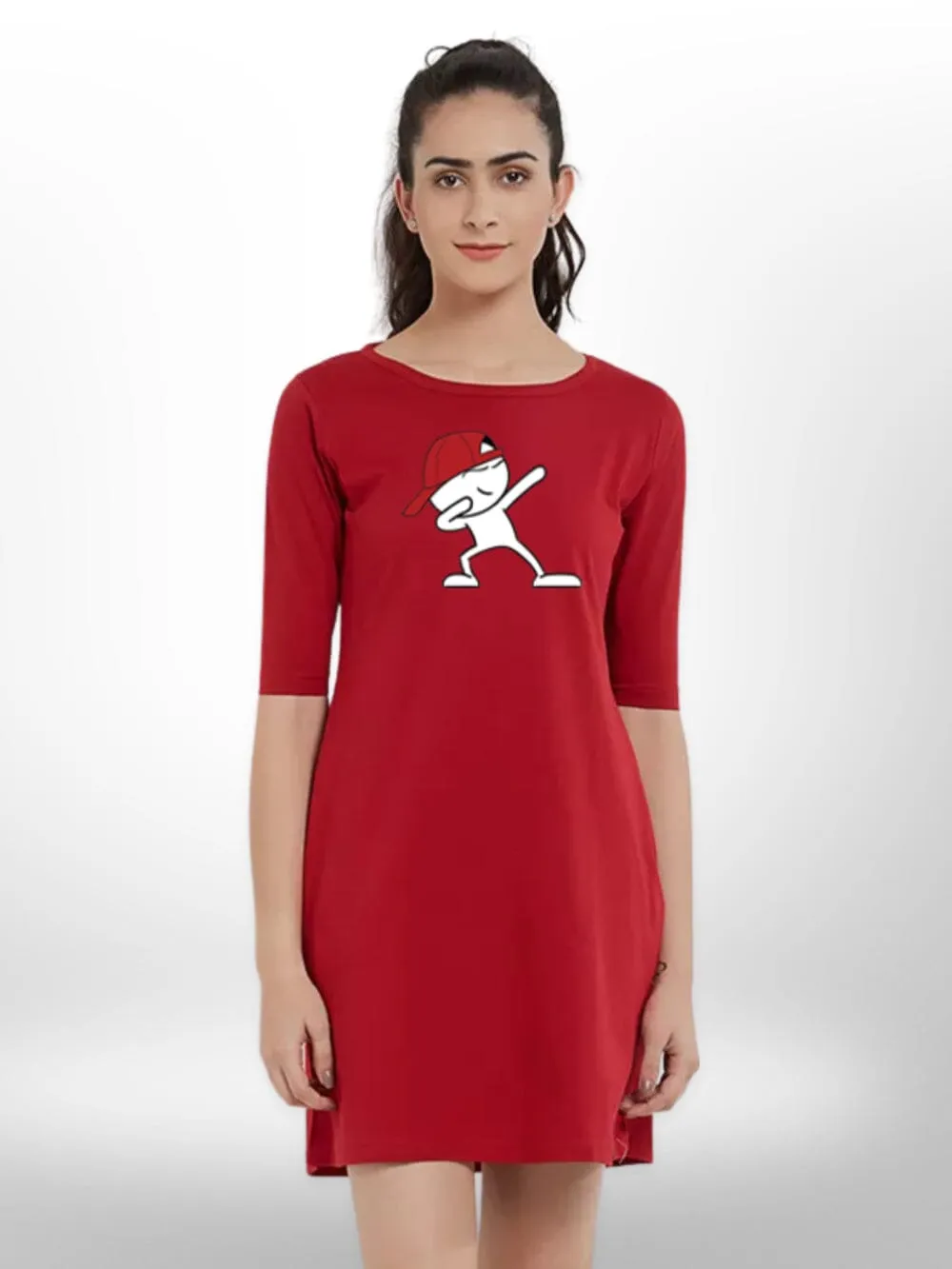 COOLNESS PRINT T-SHIRT THREE QUARTER SLEEVE SIDE POCKET FOR WOMEN'S
