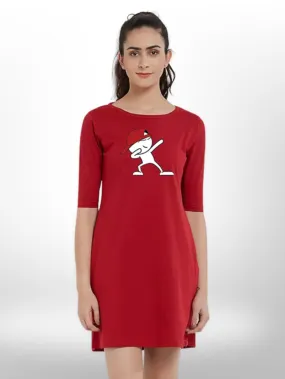COOLNESS PRINT T-SHIRT THREE QUARTER SLEEVE SIDE POCKET FOR WOMEN'S