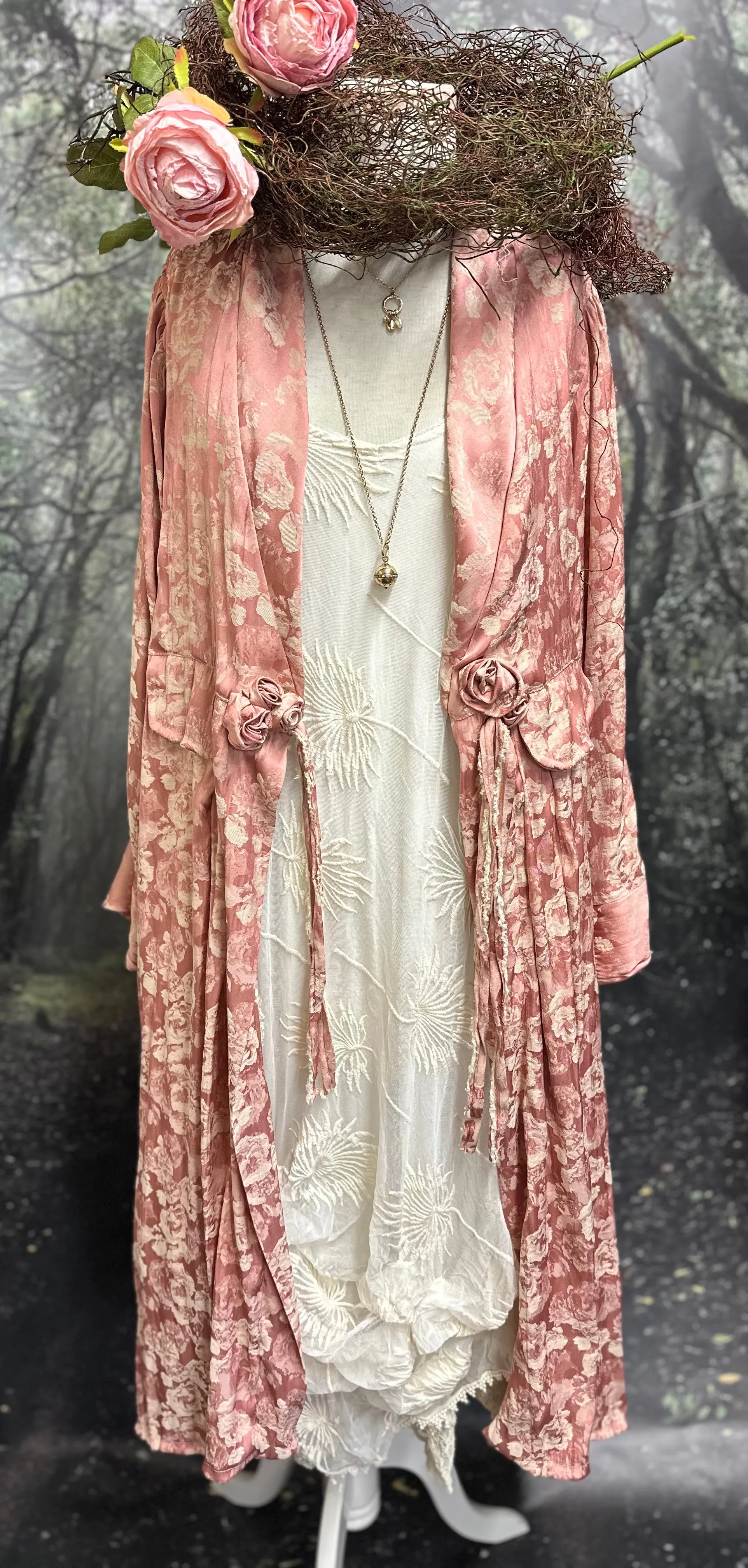 Cream lace slip dress