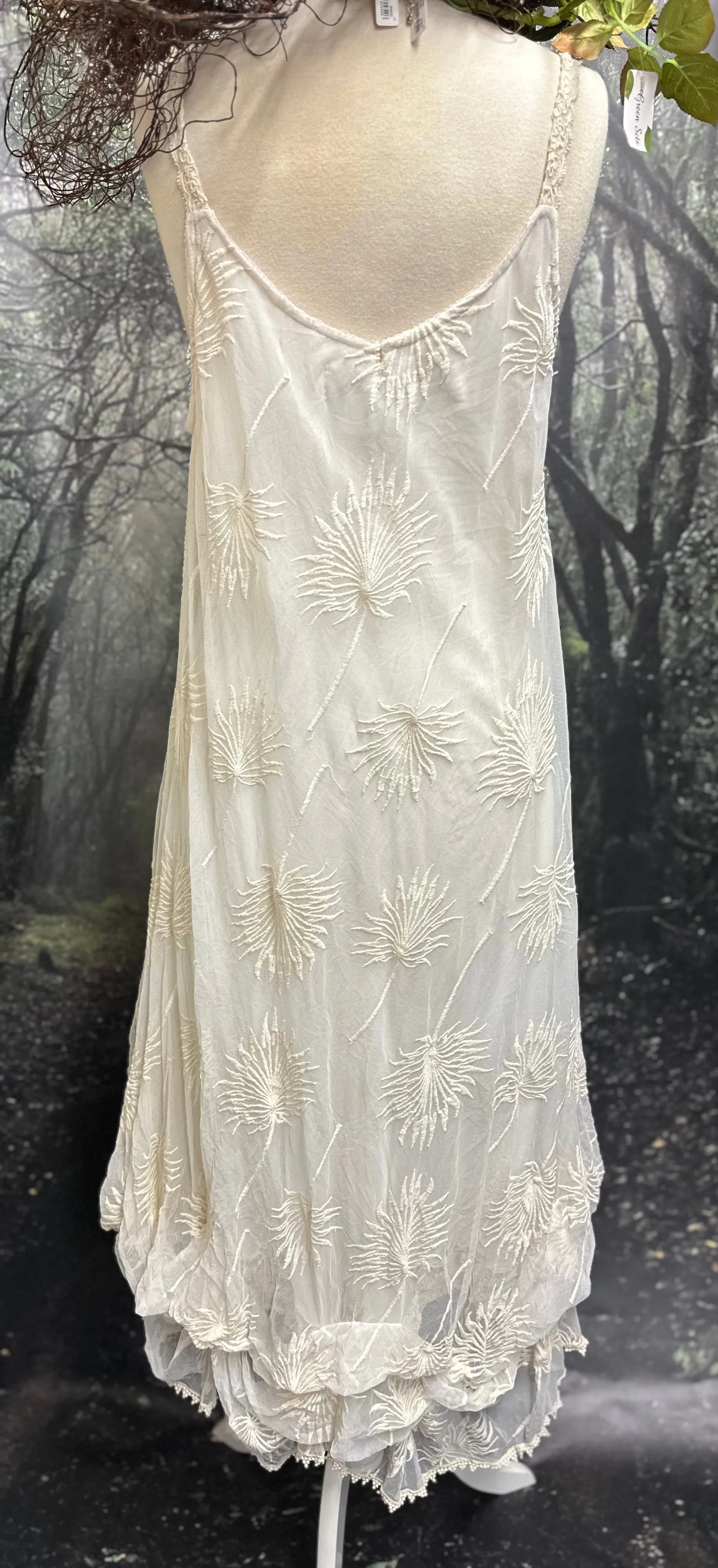 Cream lace slip dress
