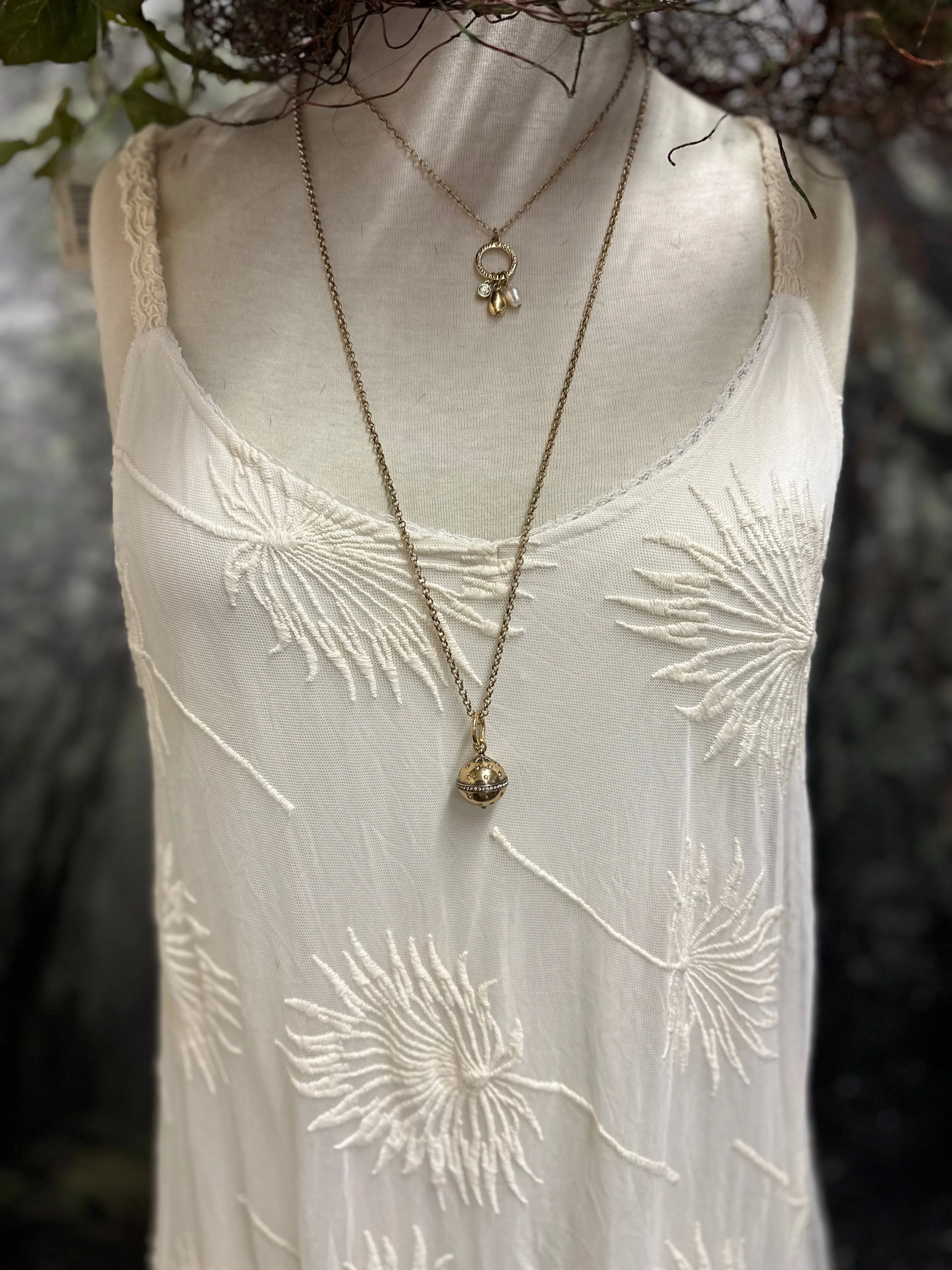 Cream lace slip dress