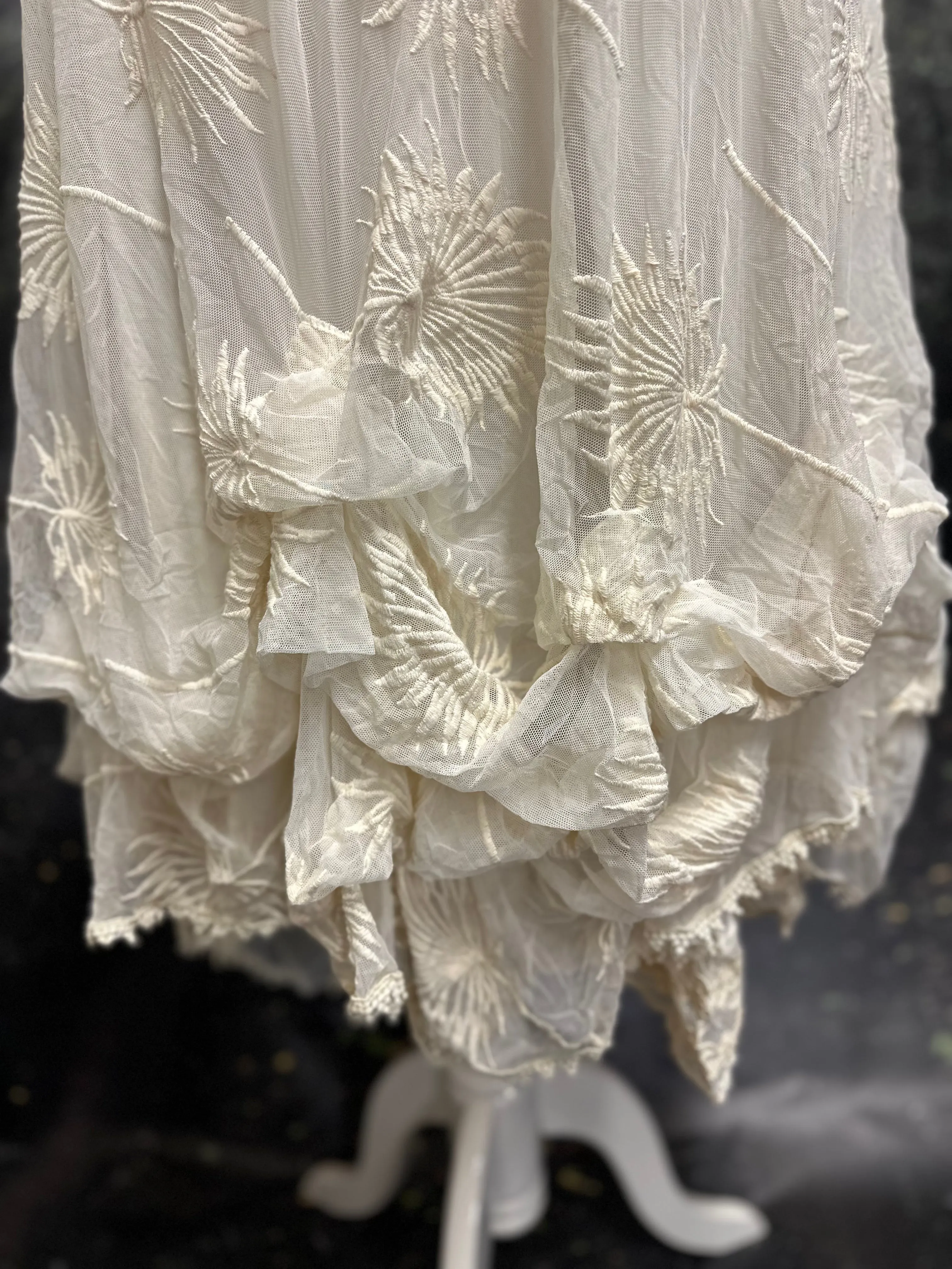 Cream lace slip dress
