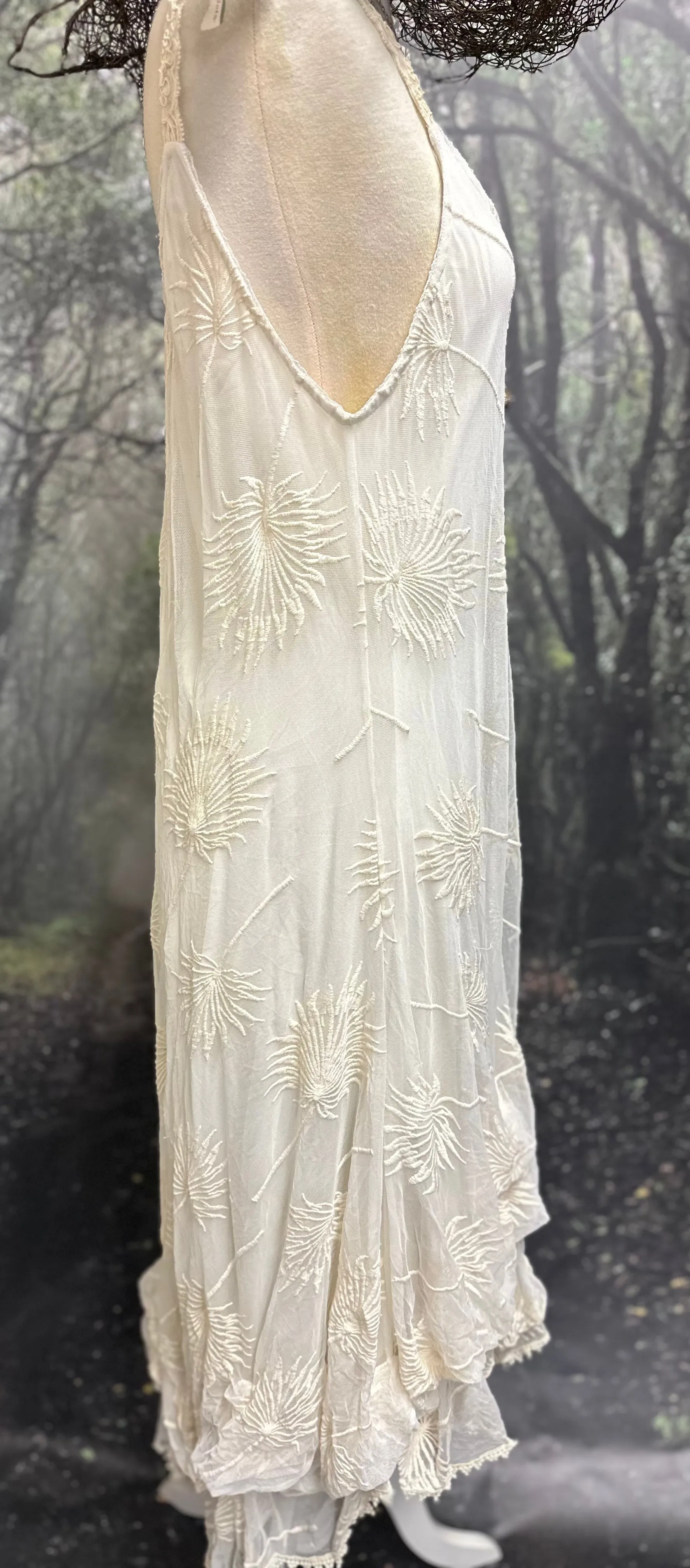 Cream lace slip dress