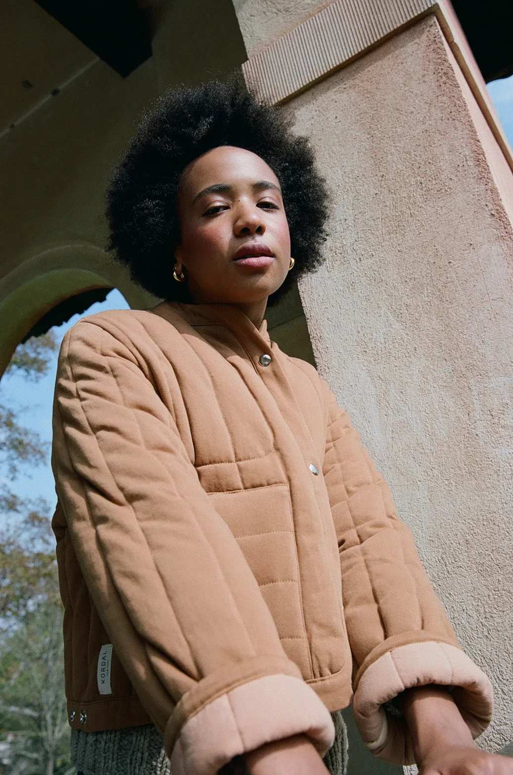 Cropped Quilted Jacket Clove
