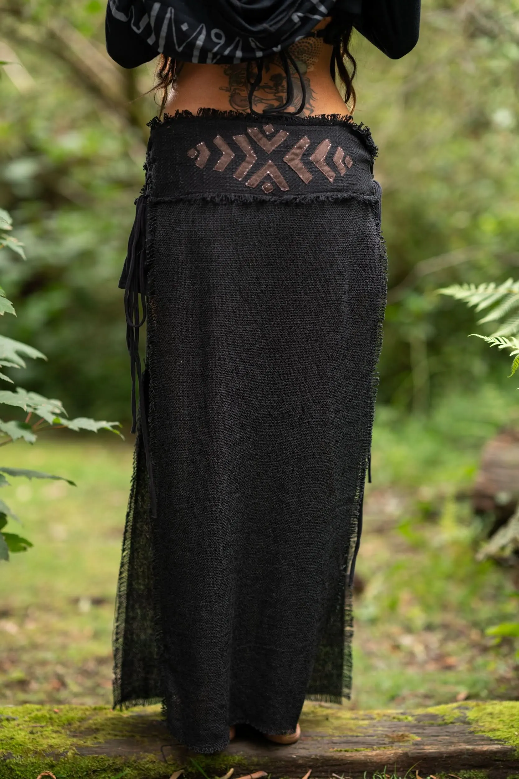 Daenerys Natural Cotton Skirt - Black