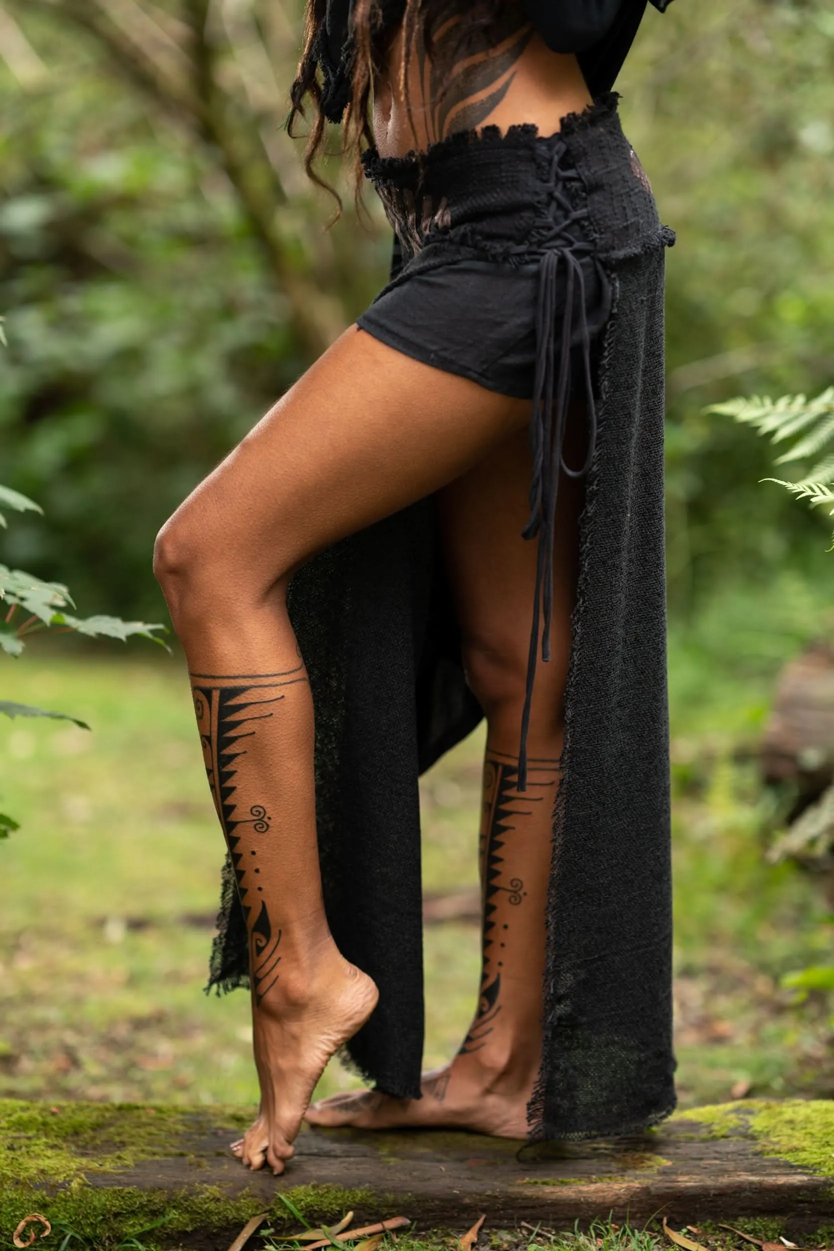 Daenerys Natural Cotton Skirt - Black