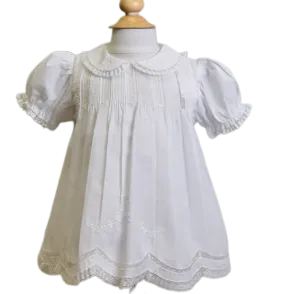 Dress White Tucked w/Collar-Feltman