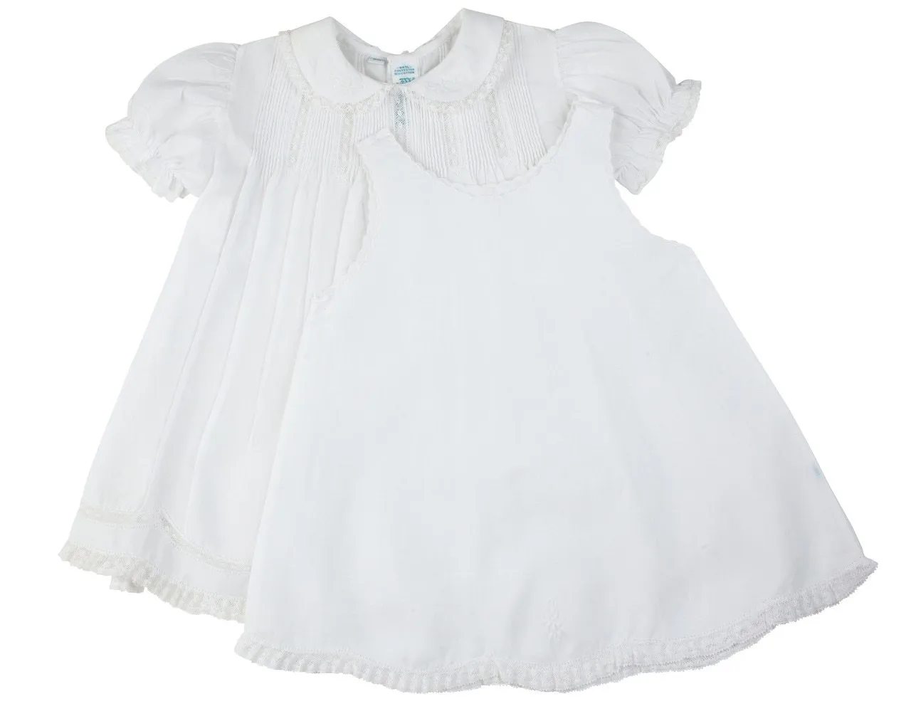 Dress White Tucked w/Collar-Feltman