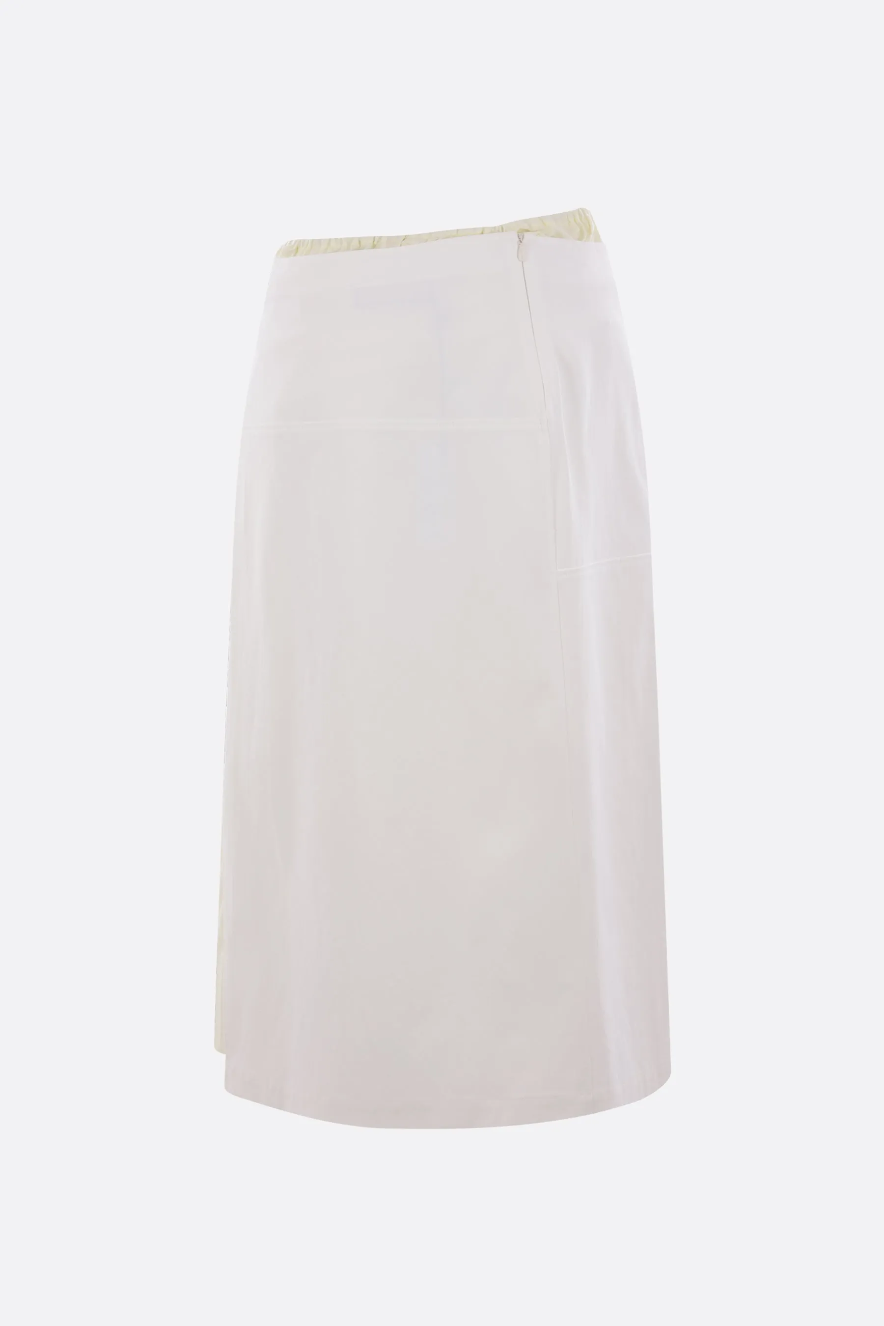 drill midi skirt with pleated insert