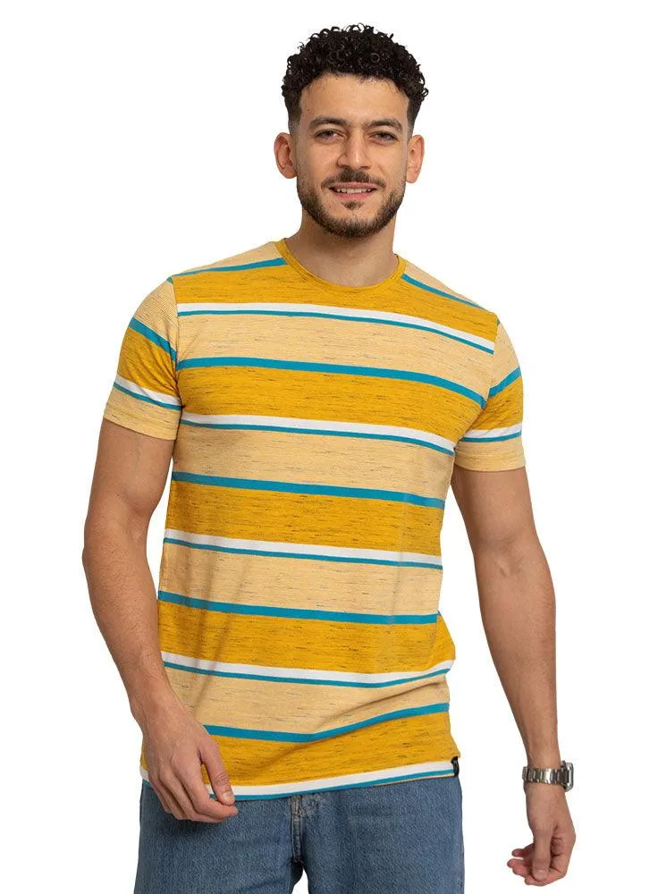 Fancy Yellow Striped Round T-shirt
