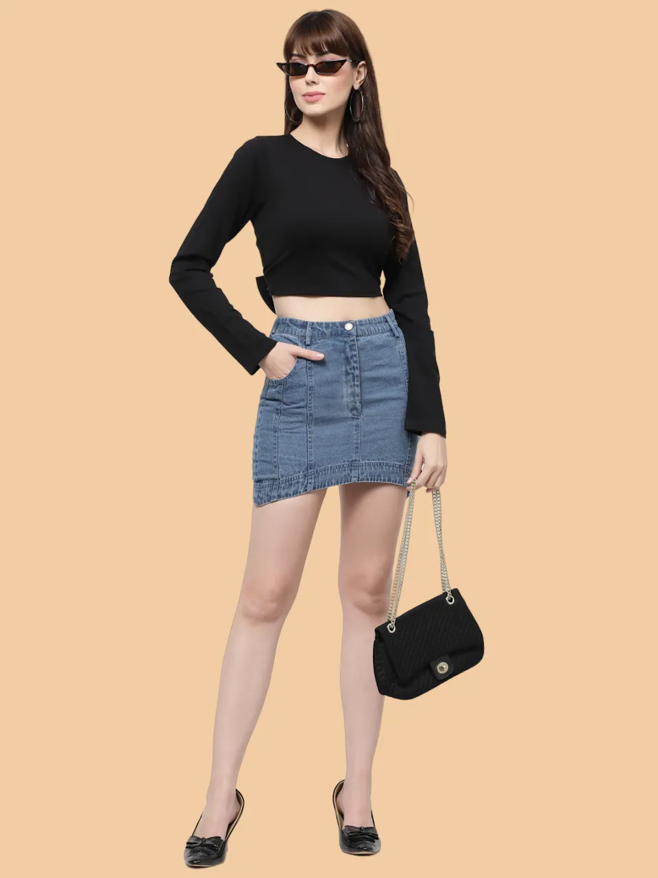 Flawless Women Black Backless Crop Top | ARCH