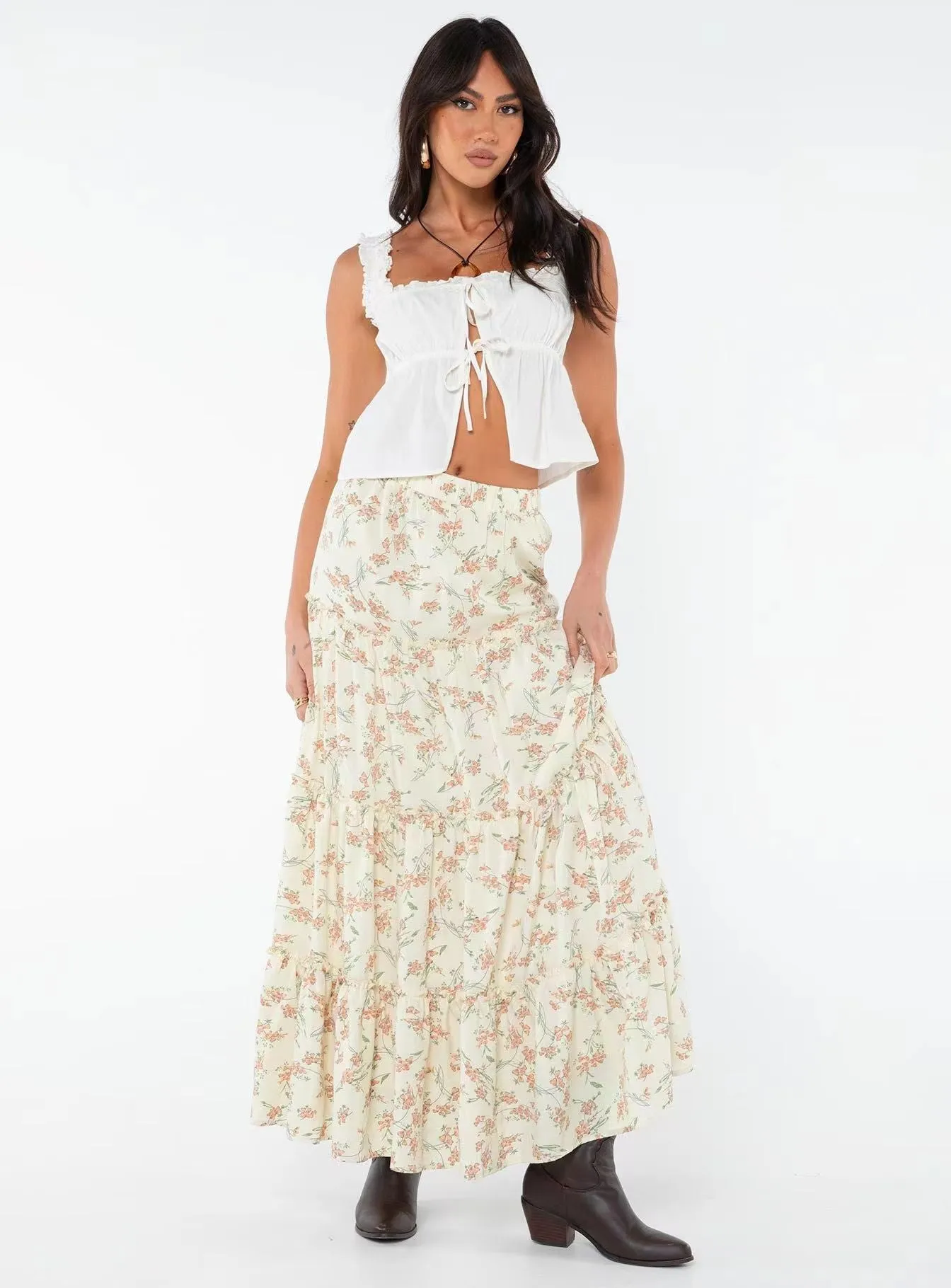 Girlary-shop business casual outfits 2024 Spring New Wind Power Supplier Sexy Cake Skirt