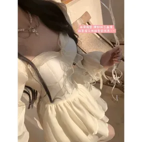 Girlary-shop harajuku dress to impress Lantern Sleeve Super Fairy Little Skirt Gentle Birthday Skirt Slimming Skirt Dress