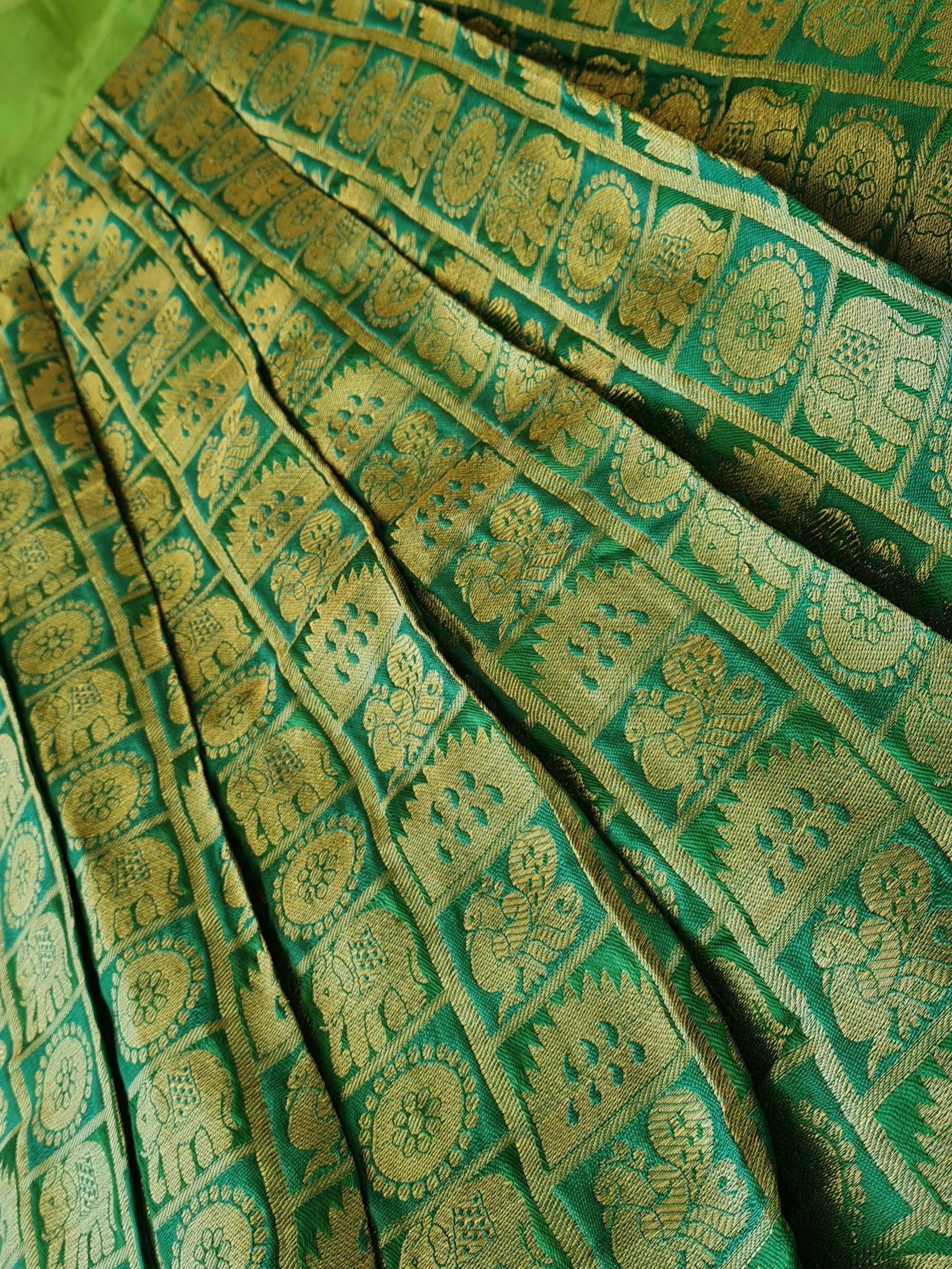 Girls Pink and Green Pavadai Set