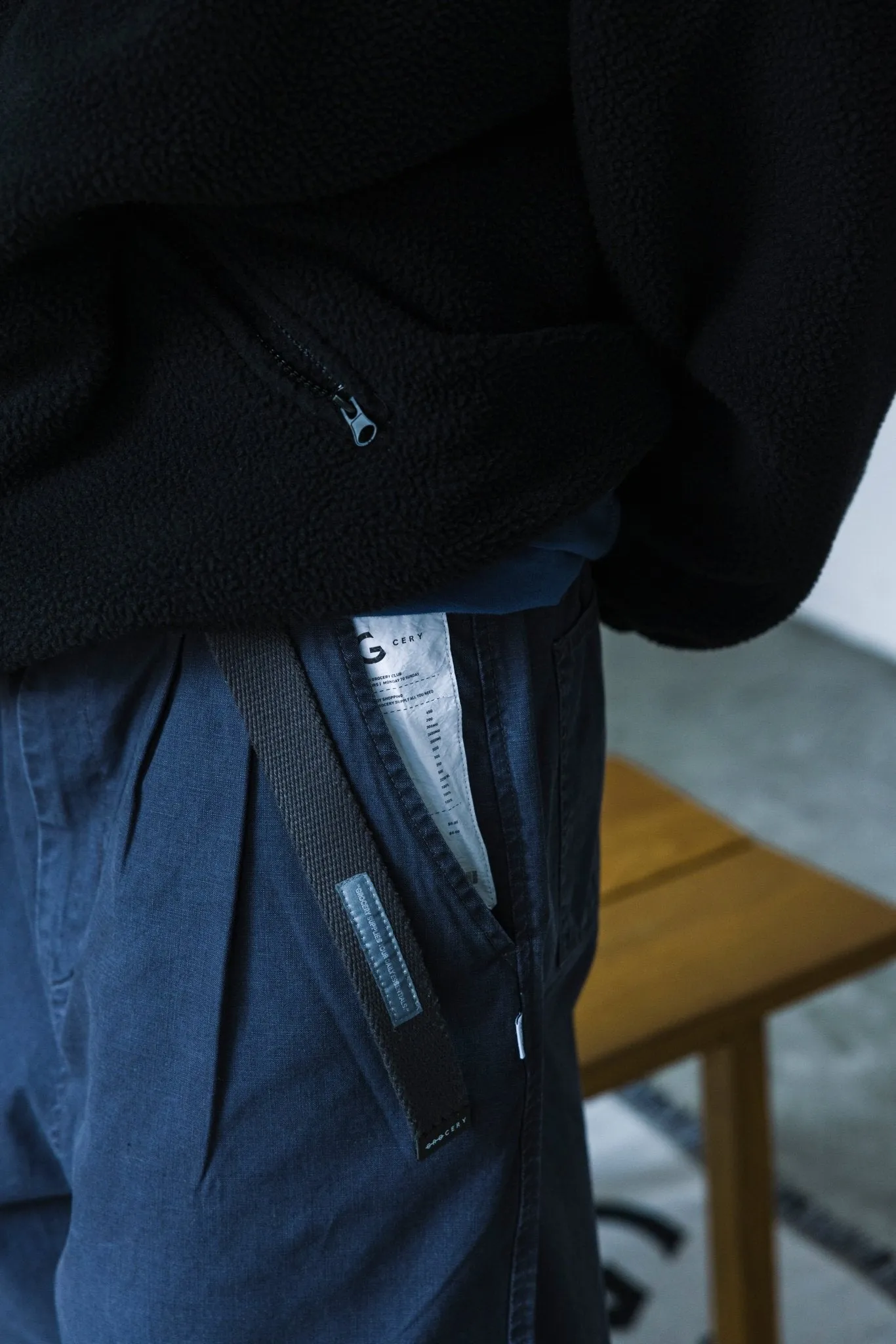 GROCERY WASHED WIDE CHINO PANTS/ CHARCOAL