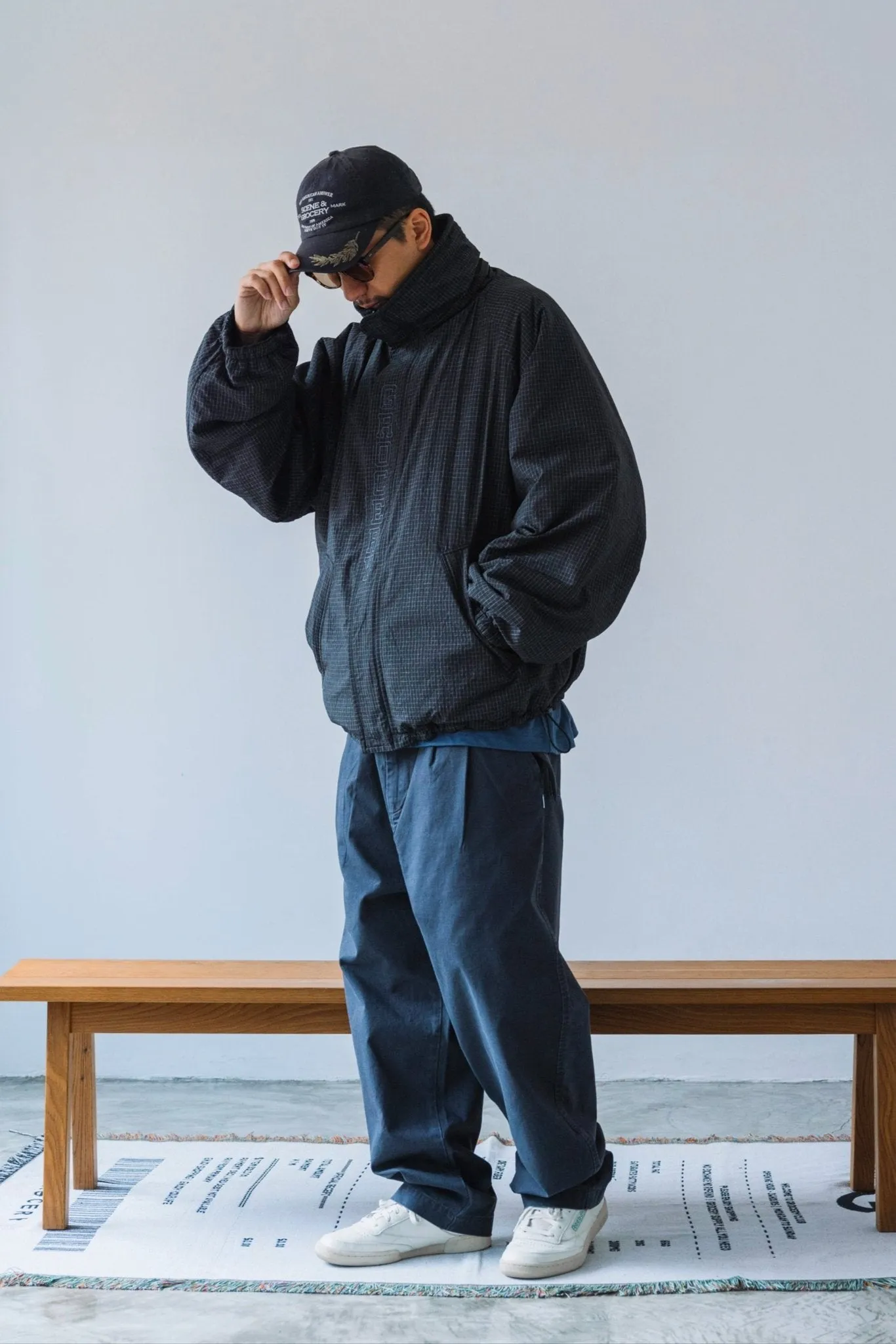 GROCERY WASHED WIDE CHINO PANTS/ CHARCOAL