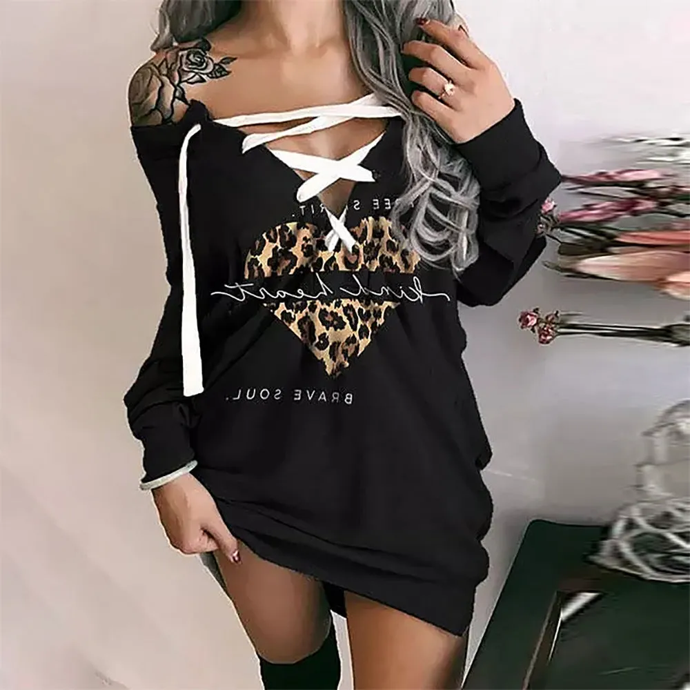 Halloween Long-Sleeved V-Neck Hipster Dress