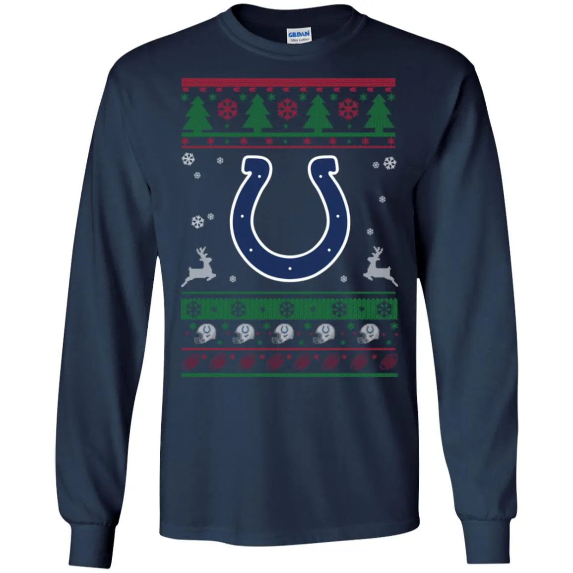 Indianapolis Colts Logo Football Teams Ugly Christmas Sweater Men Long SLeeve Shirt