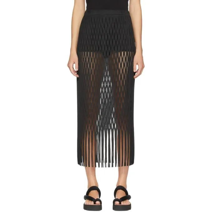 Issey Miyake Black Netting Skirt