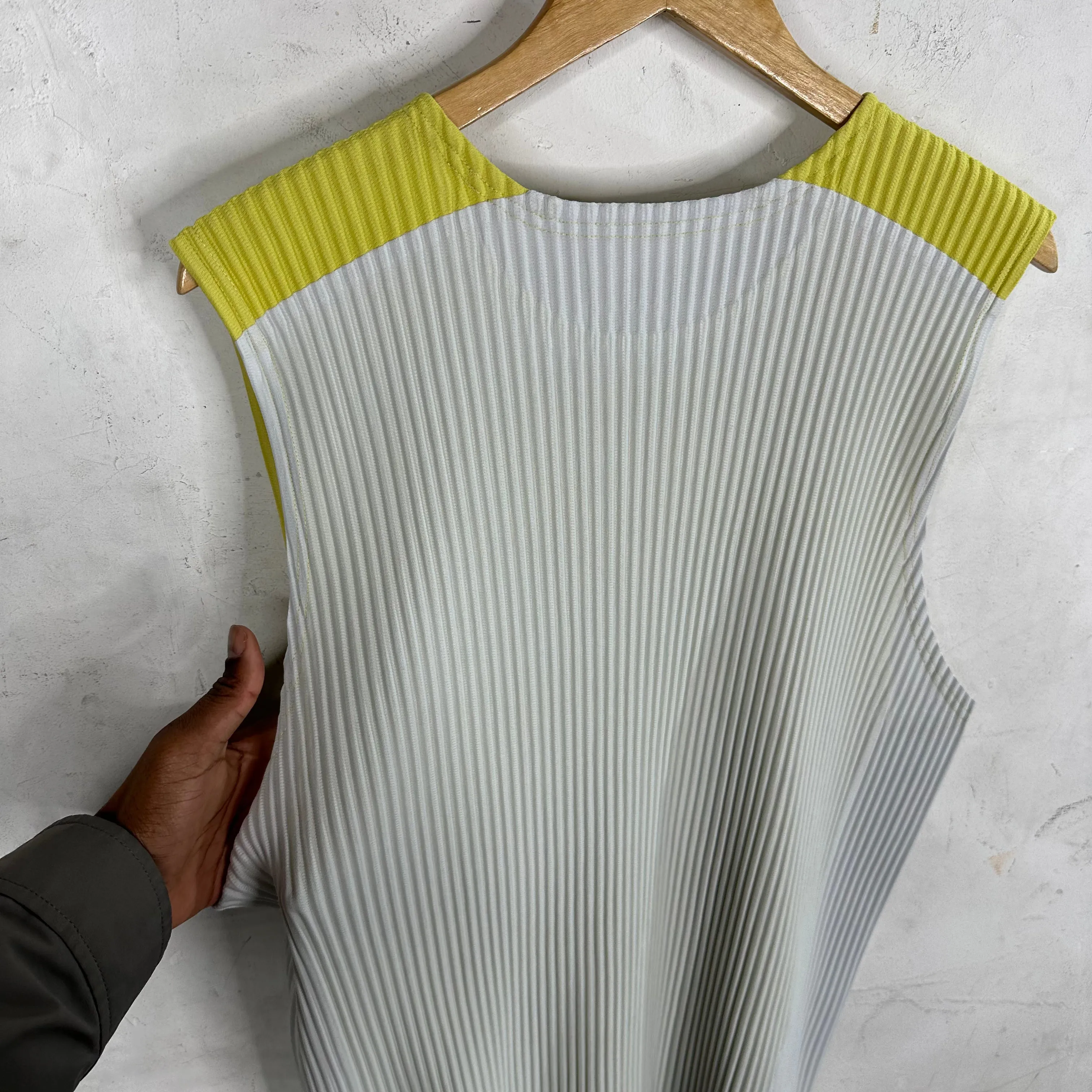 Issey Miyake Two Tone Pleated Vest