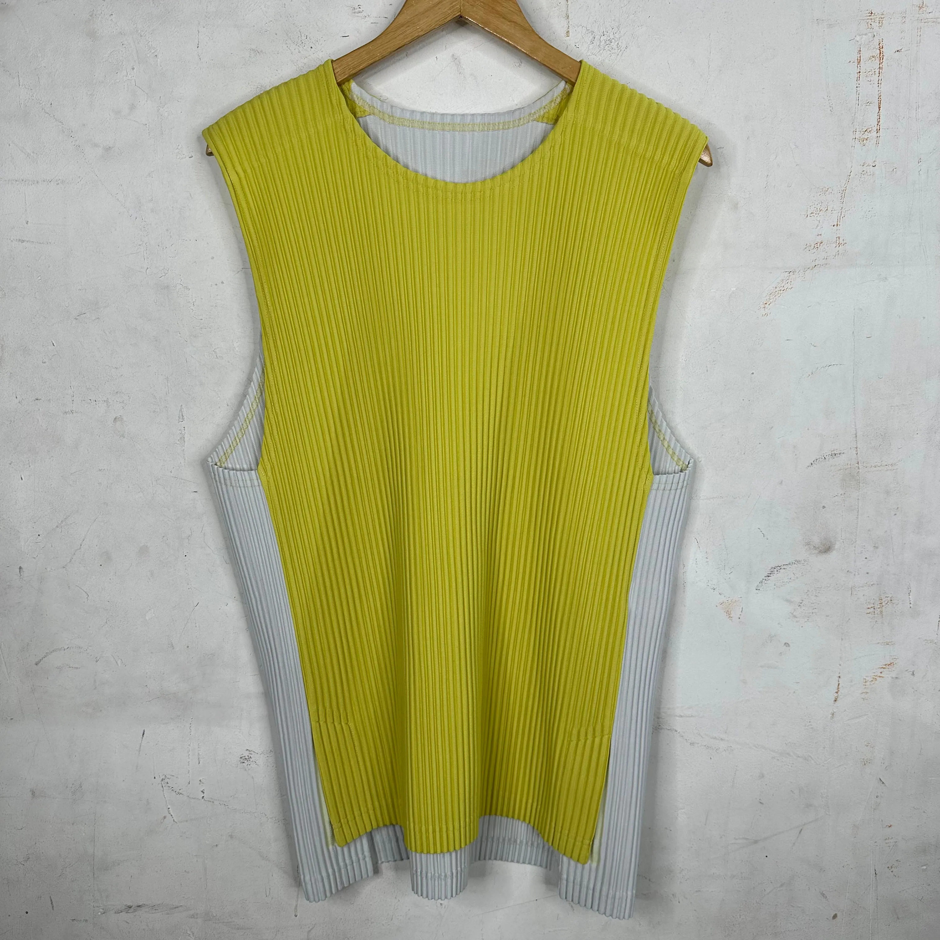 Issey Miyake Two Tone Pleated Vest