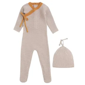 Kipp Baby Mauve Pointelle Rib Wrap Romper