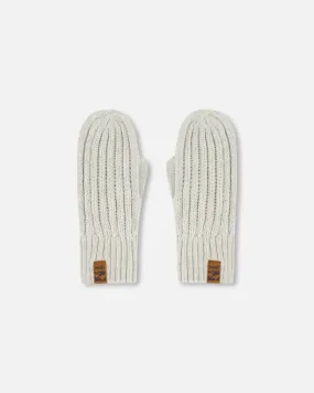 Knit Mittens Off-White
