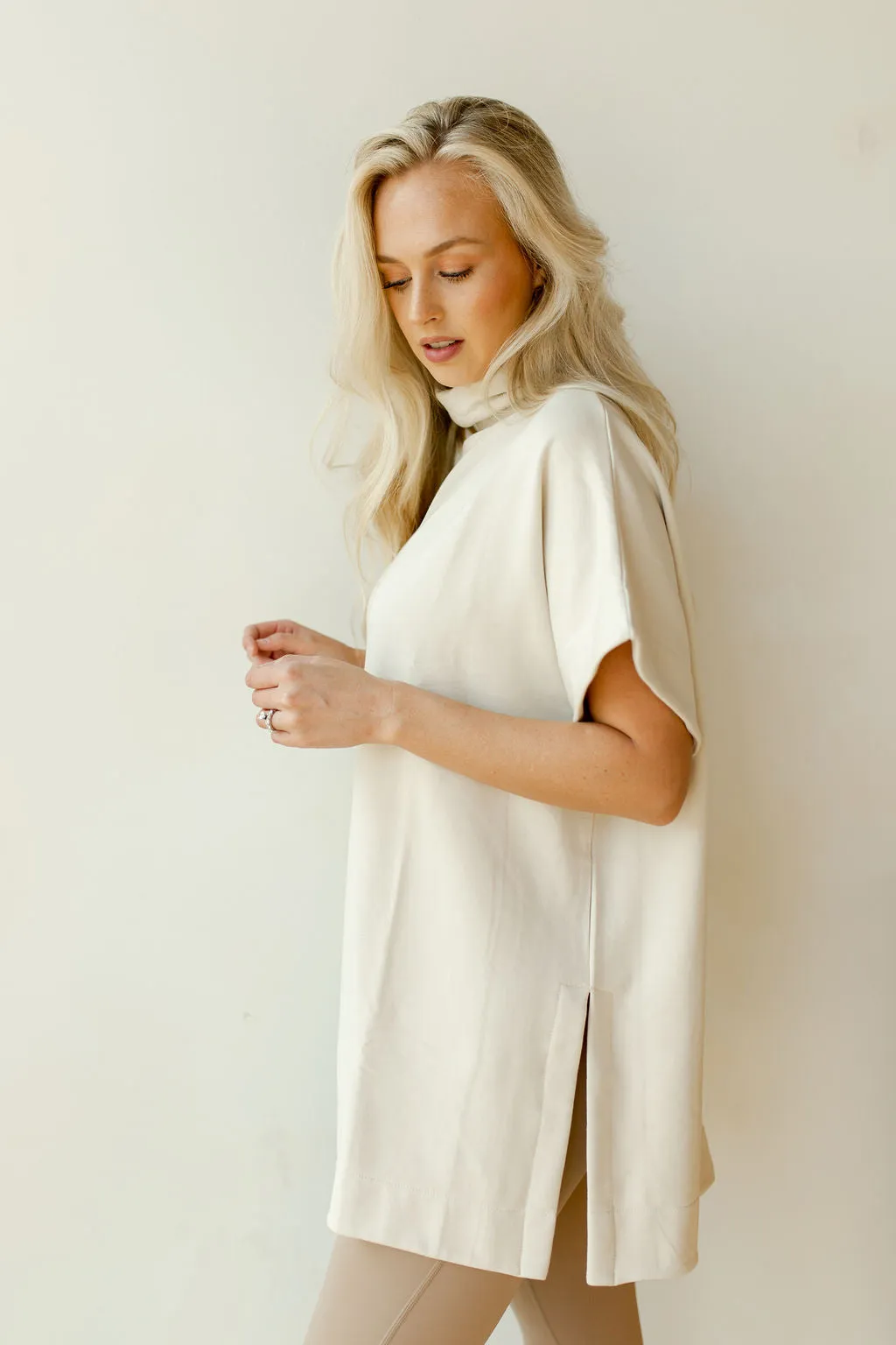 longline turtleneck   side slit