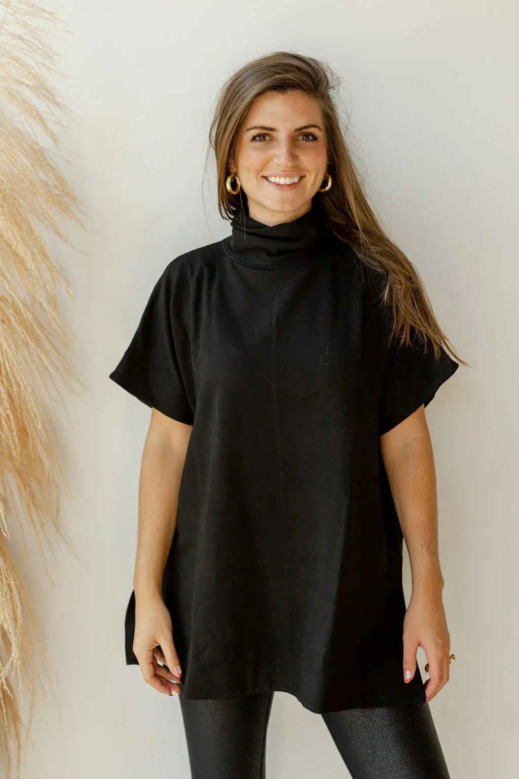 longline turtleneck   side slit